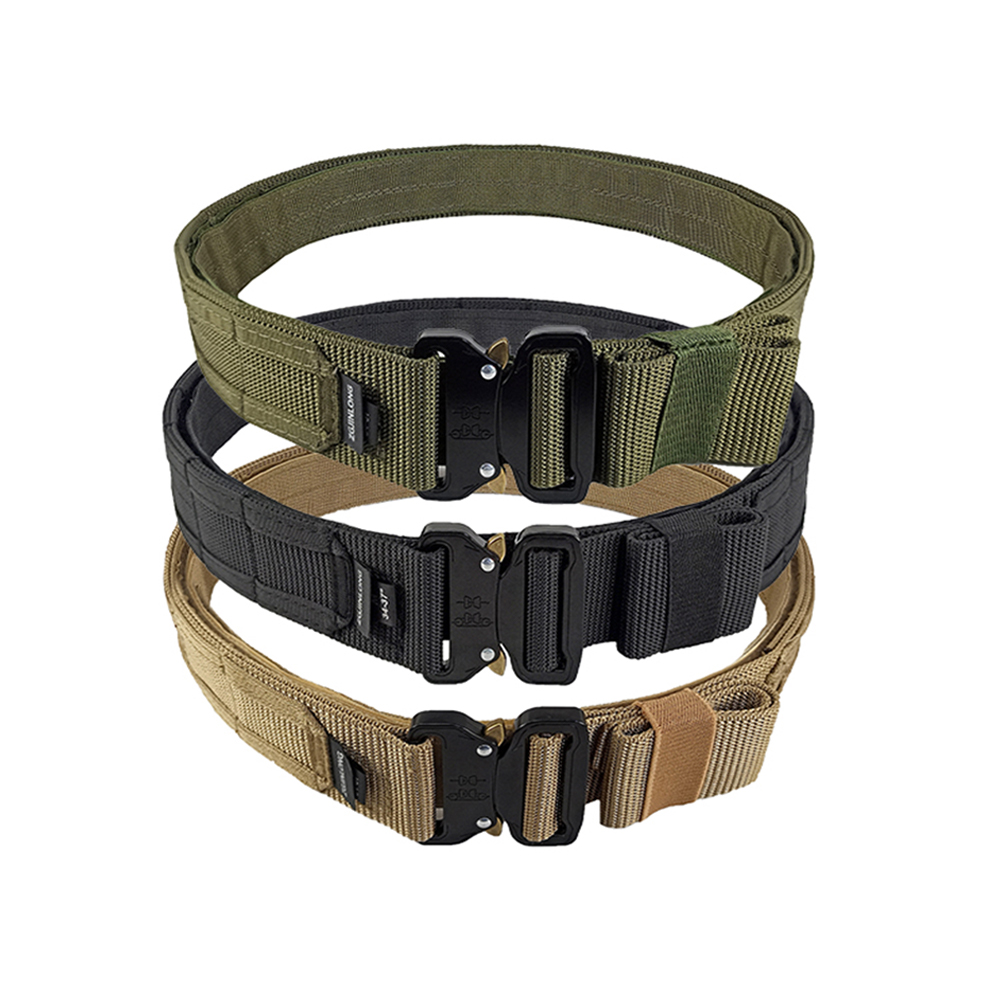Tactical Belt, Quick Release 4.5CM MOLLE Battle Belt with Inner Belt and Anti-Slip Outdoor Hunting Heavy Duty Battle Belts