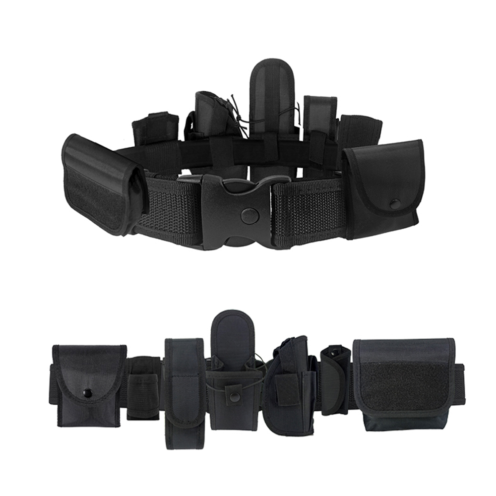 Multi-functional Black Men's Nylon Utility Custom Logo Uniform Security Tactical Duty Belt Set with Buckle