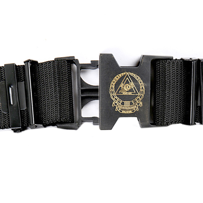 Factory 5.7cm Width Breathable Black Tactical Belt 125cm Length with Iron POM Buckle PP Webbing Tactics Patrol Belt for Malaysia