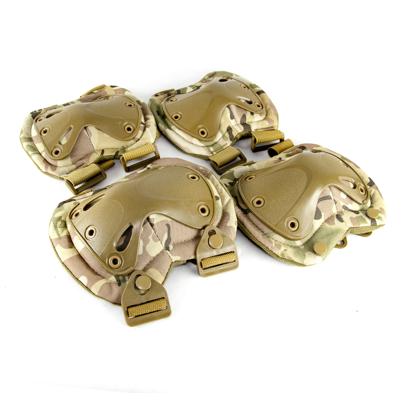 Factory 4pcs Nylon Tactical Oxford Knee and Elbow Pads Outdoor Sport Hunting Skating Safety Gear Knee Guard Elbow Protectors