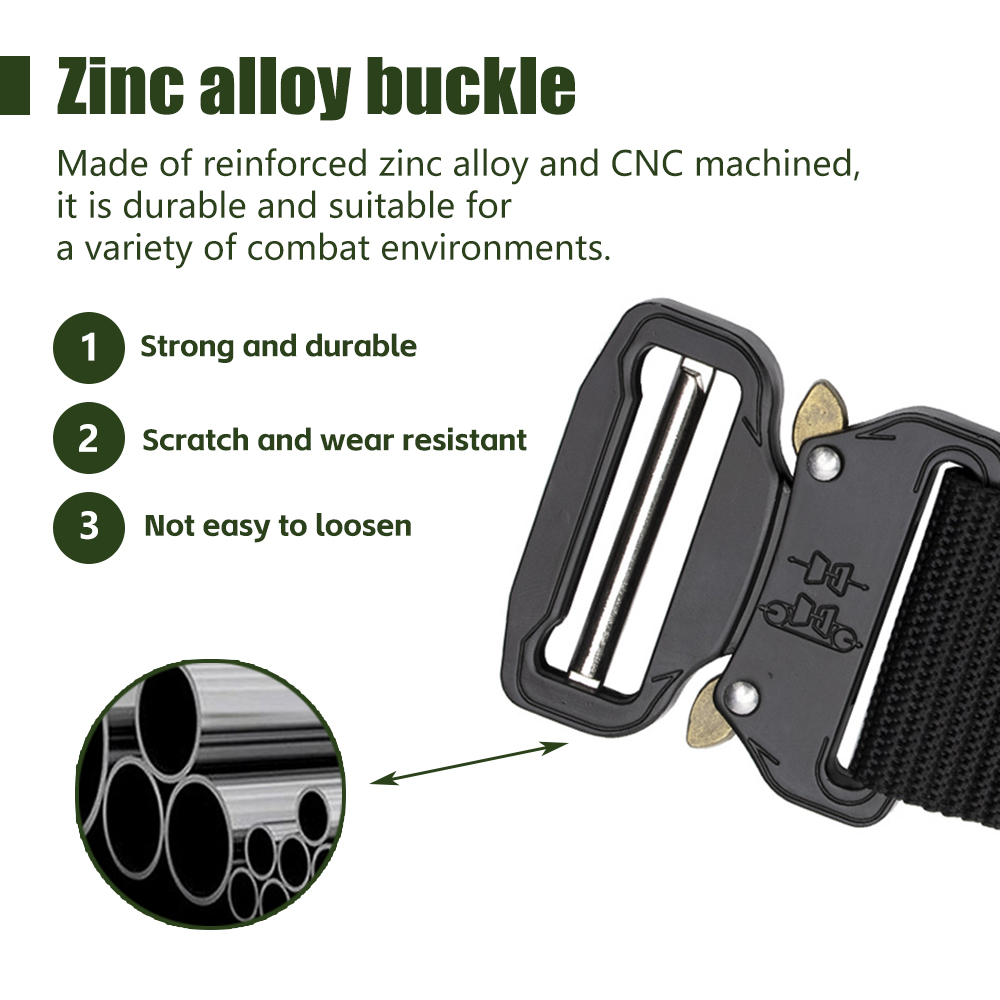 Tactical Belt, Quick Release 4.5CM MOLLE Battle Belt with Inner Belt and Anti-Slip Outdoor Hunting Heavy Duty Battle Belts