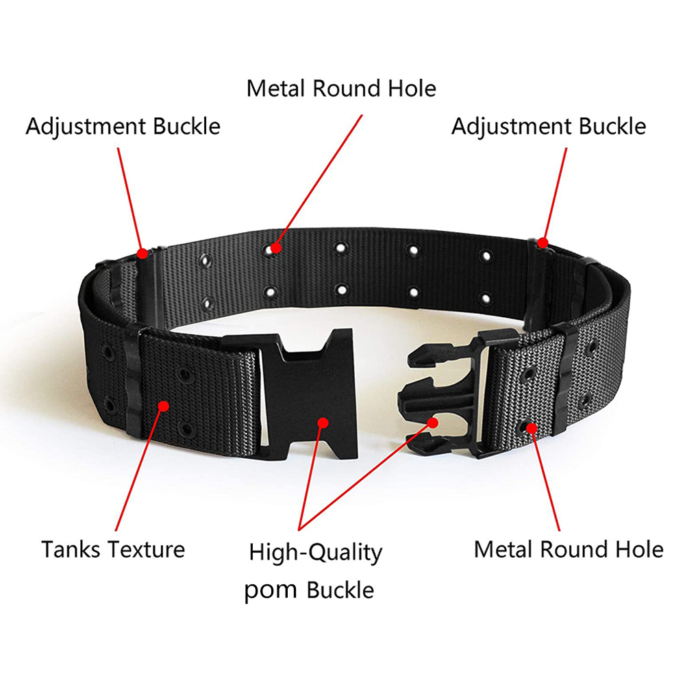Black Men Formal Security Utility Belt Clip Canvas Polyester Oxford Fabric Belt Set Duty Belt for Men Black