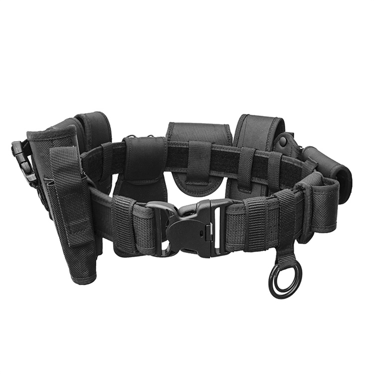 10 in 1 Nylon Men Tactical Security Comfort Belt with Tool Pouches Molded Utility Belt 140cm Buckle Custom Logo Outdoors Sport