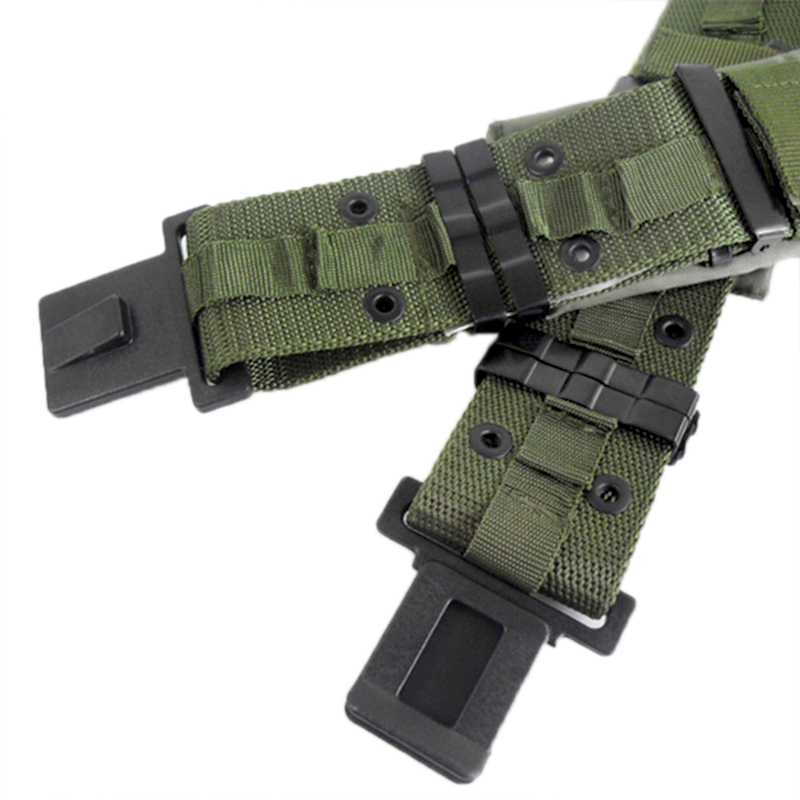 Factory Custom 5.8cm Width 140cm Length Green Plastic Buckle Nylon Webbing Security Duty Belt Tactical Belts for Brazil