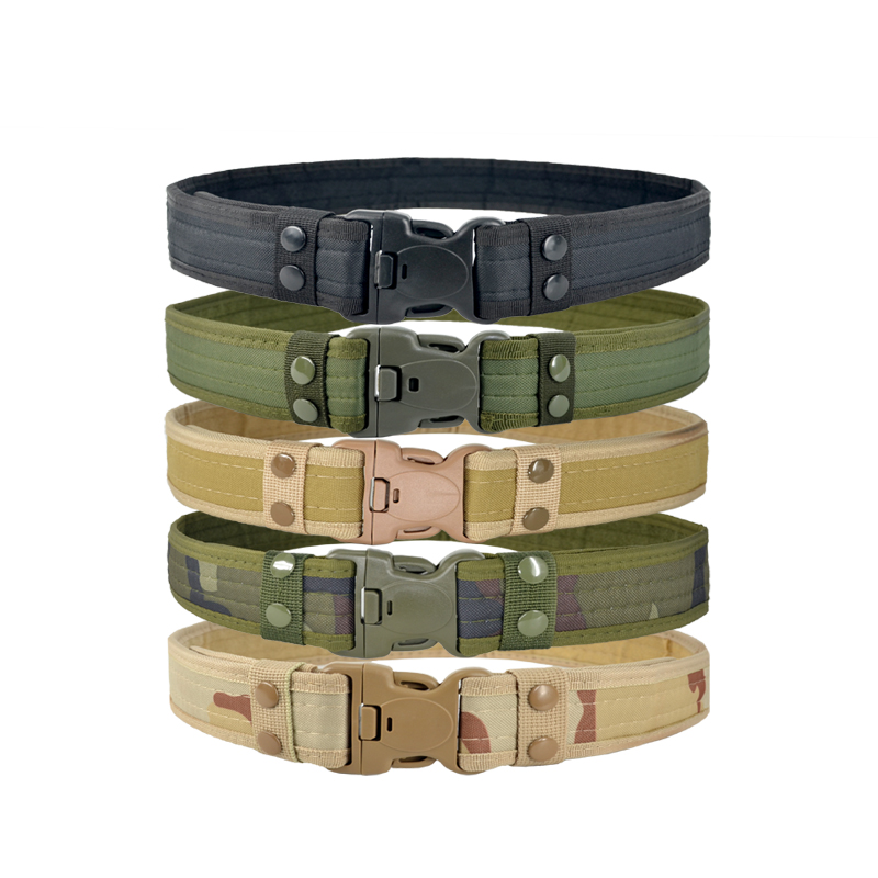 Factory Wholesale Canvas Outdoor Nylon Tactical Belts Camouflage Styles for Security Guard Men