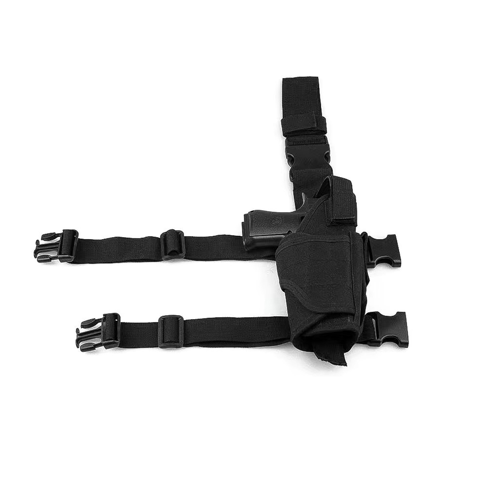 600D Oxford Cloth Durable Adjustable Tactical Leg Holster with Polyester Lining for Outdoor Security Guard Use