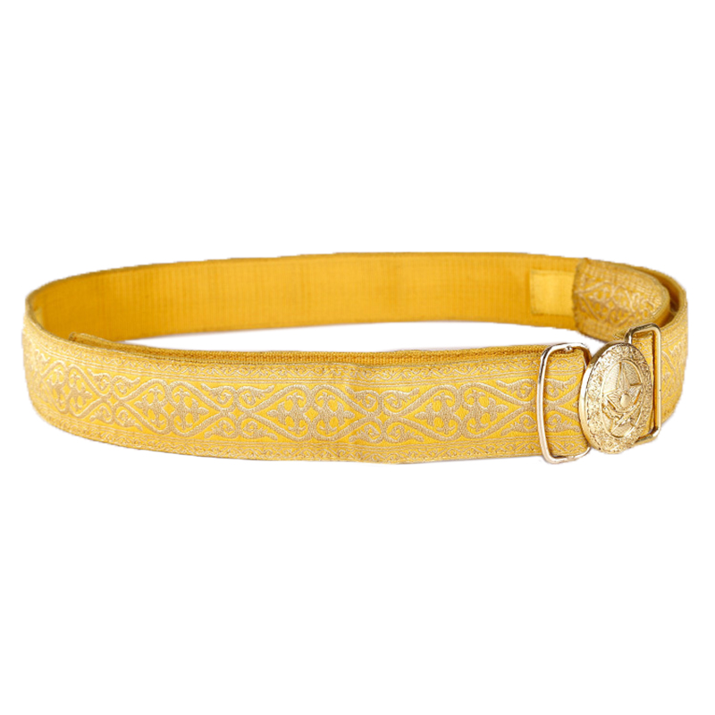 Factory Adjustable Yellow Canvas Tactical Belt with Custom Logo Alloy Buckle Embroidery for Kazakhstan Russia Honor Guard Belt