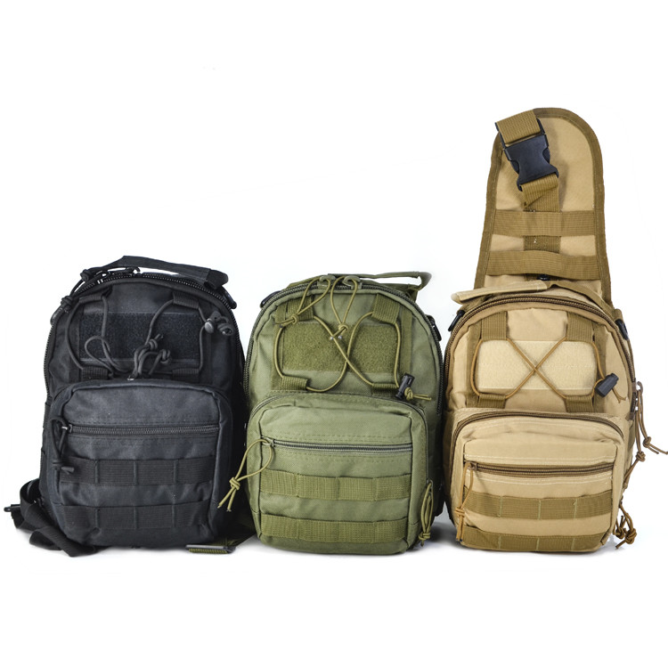 Unisex Portable 600D Oxford Cloth Sport Chest Bag Zipper Polyester Waterproof Outdoor Crossbody Single Shoulder Messenger Molle