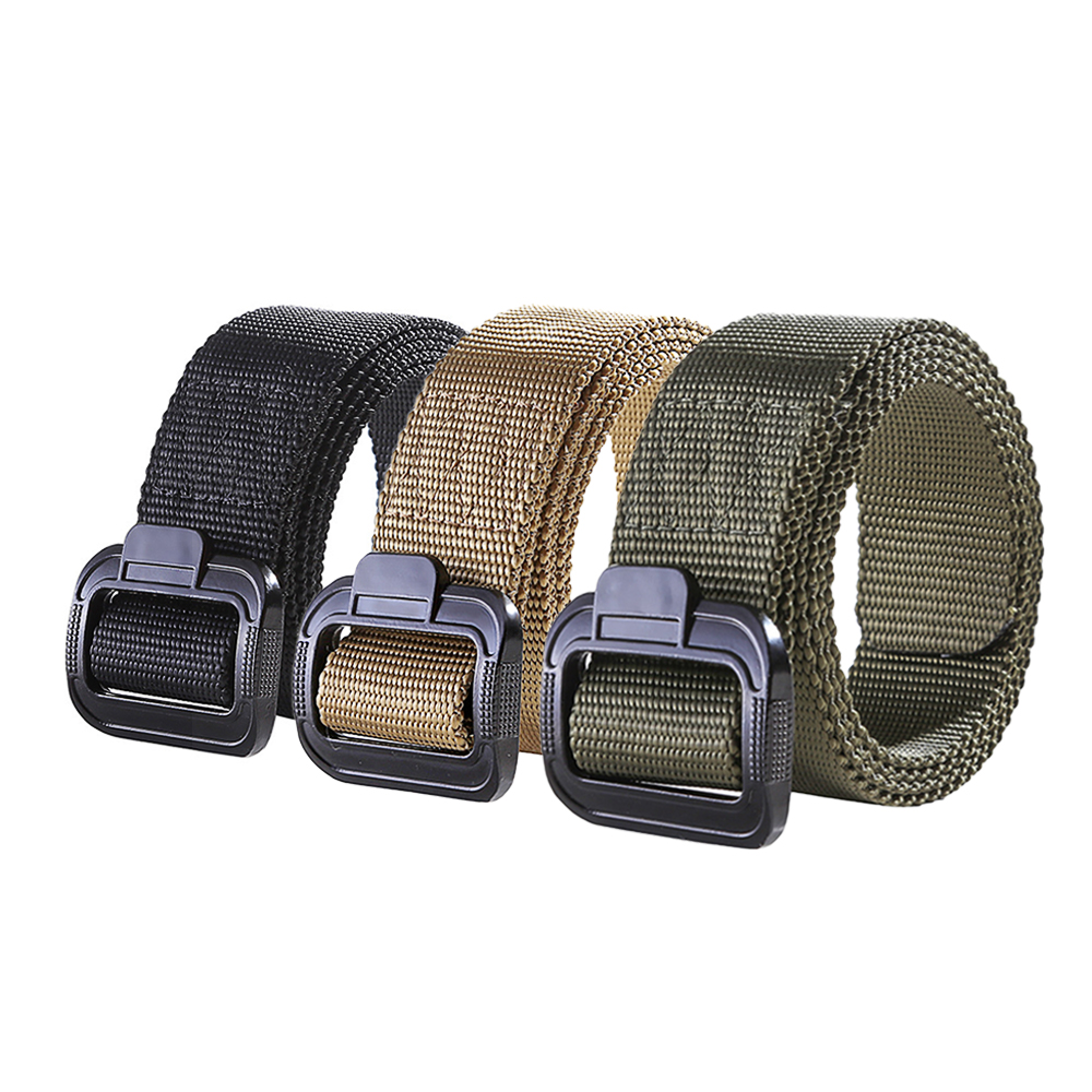 Factory Tactical 3.8cm Belt Customized Logo Nylon Polyester Webbing Alloy Durable Buckle Adjustable Outdoor Hiking Hunting Use