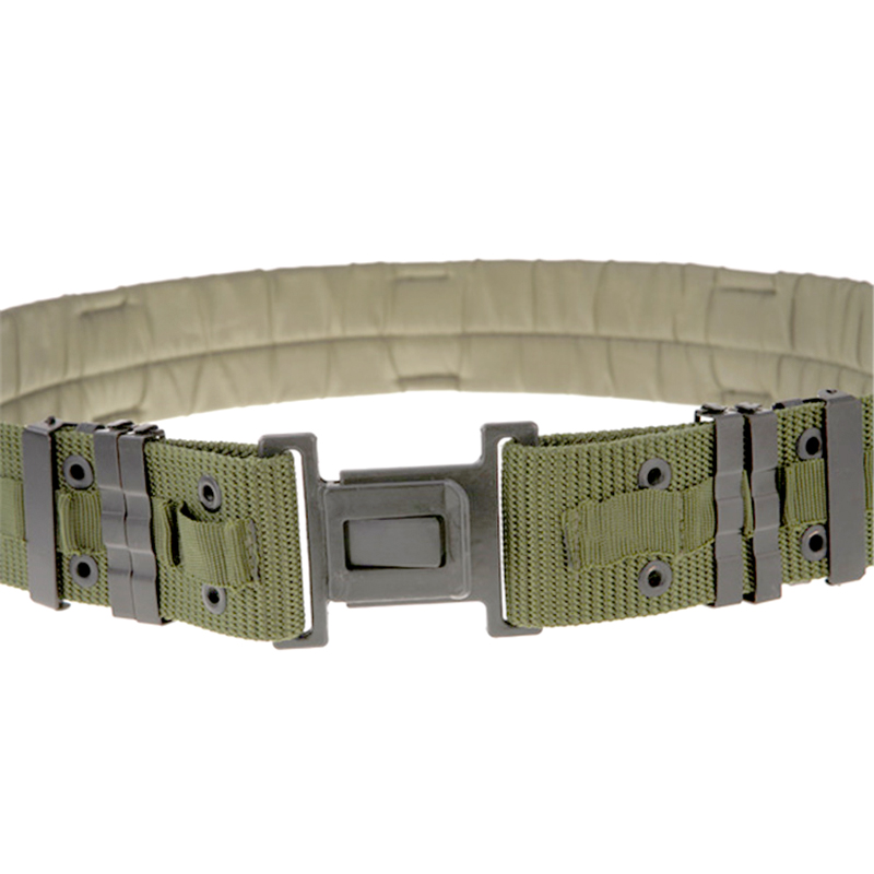 Factory Custom 5.8cm Width 140cm Length Green Plastic Buckle Nylon Webbing Security Duty Belt Tactical Belts for Brazil