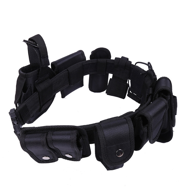 Multifunctional Western Tactical Security Belt for Men Black 1680D Nylon + PP Webbing 140cm Length PP Buckle Utility Belt
