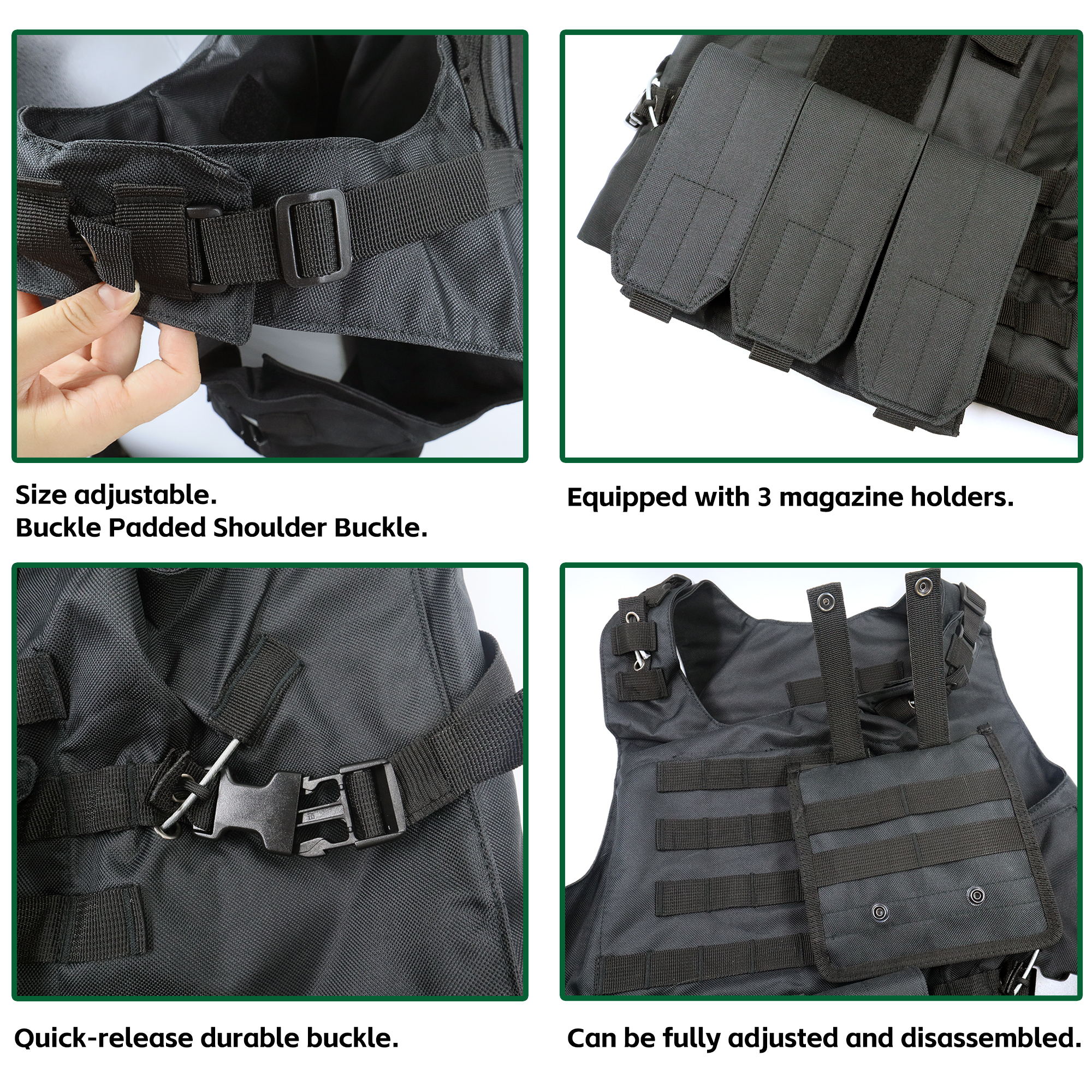 CS Game Training Vest Molle Expansion System Tactical Vest Protective Tactical Jacket Zip Hunting Vest