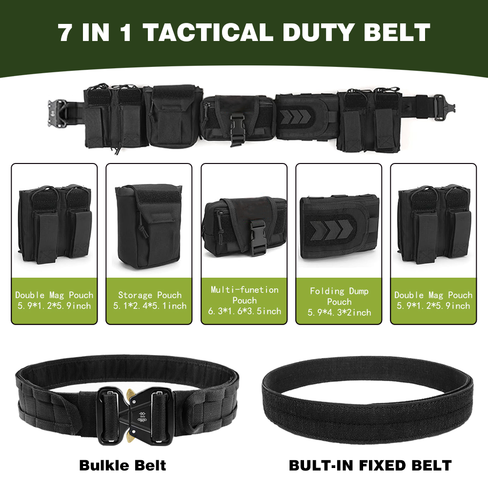 Tactical Belt Set Utility Security Molle Nylon First Aid Belt with Custom Logo for Men 5cm Tactical Buckle