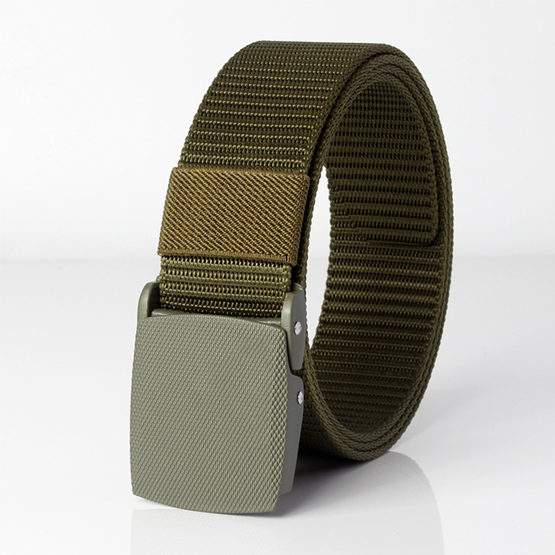 38MM Webbing Riggers Polyester Waist Canvas Vintage Tactical Belt with Heavy-Duty Quick-Release Metal Buckle with Molle for Men