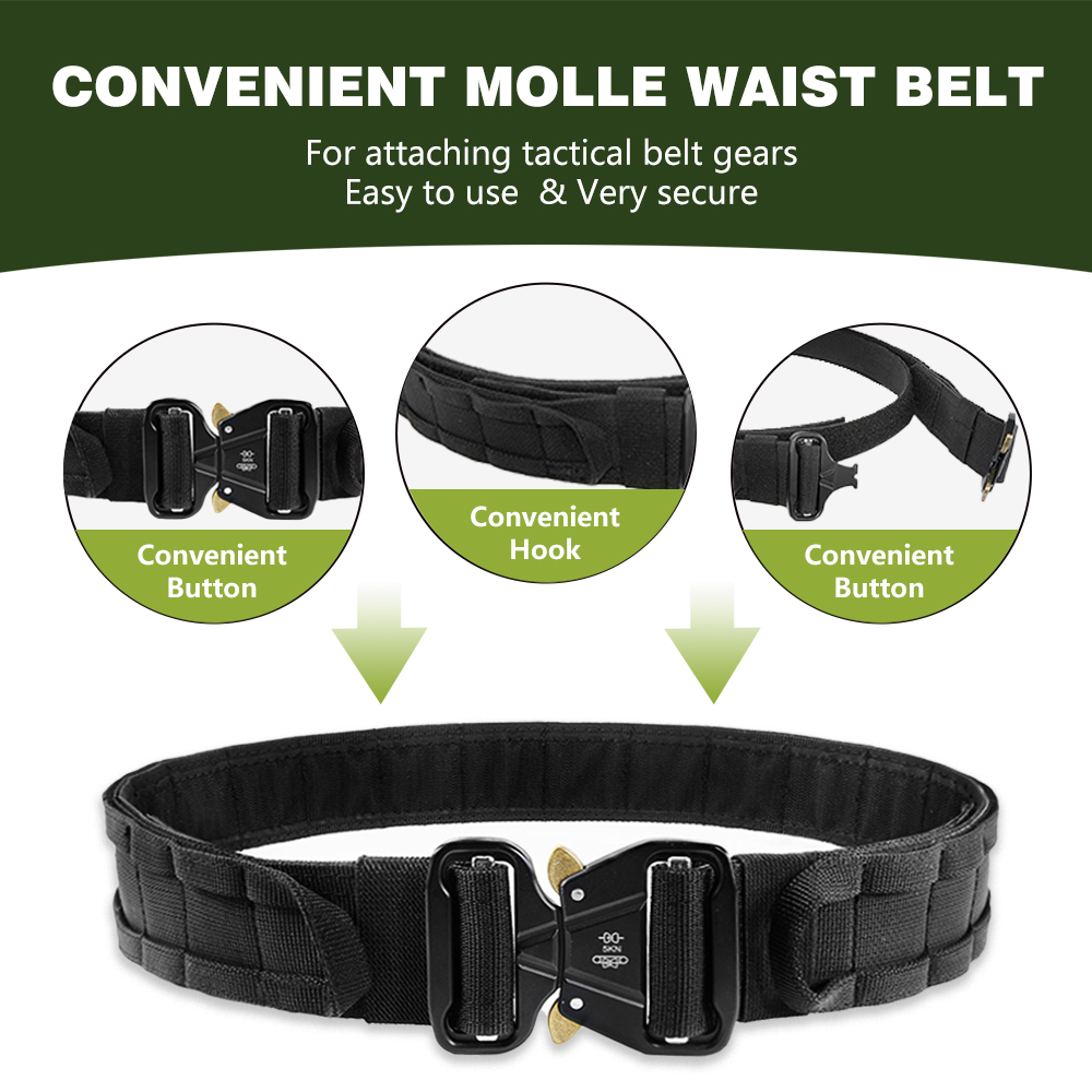 Tactical Belt Set Utility Security Molle Nylon First Aid Belt with Custom Logo for Men 5cm Tactical Buckle