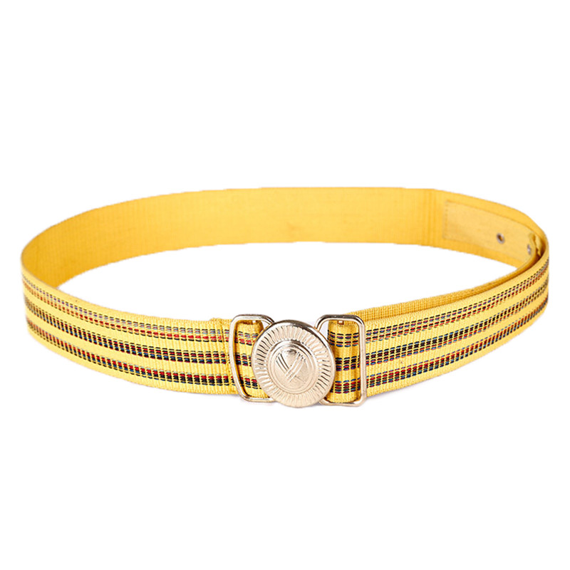 Factory Adjustable Yellow Canvas Tactical Belt with Custom Logo Alloy Buckle Embroidery for Kazakhstan Russia Honor Guard Belt