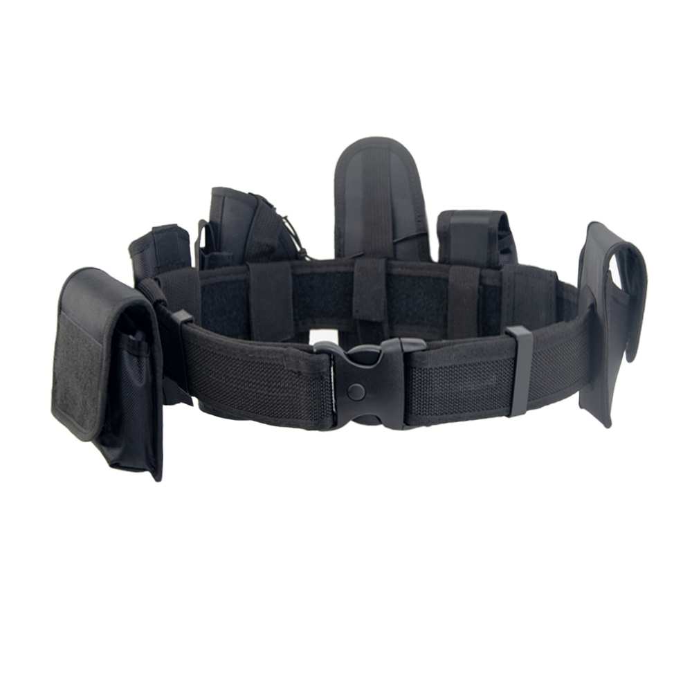 Multi-functional Black Men's Nylon Utility Custom Logo Uniform Security Tactical Duty Belt Set with Buckle
