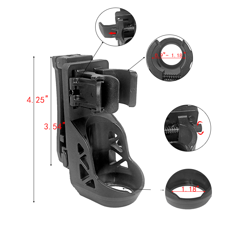 Quick Release 360 Degree Rotation Holster for Flashlight Tactical Gear Pouch Torch Holder for Tactical Utility Belt