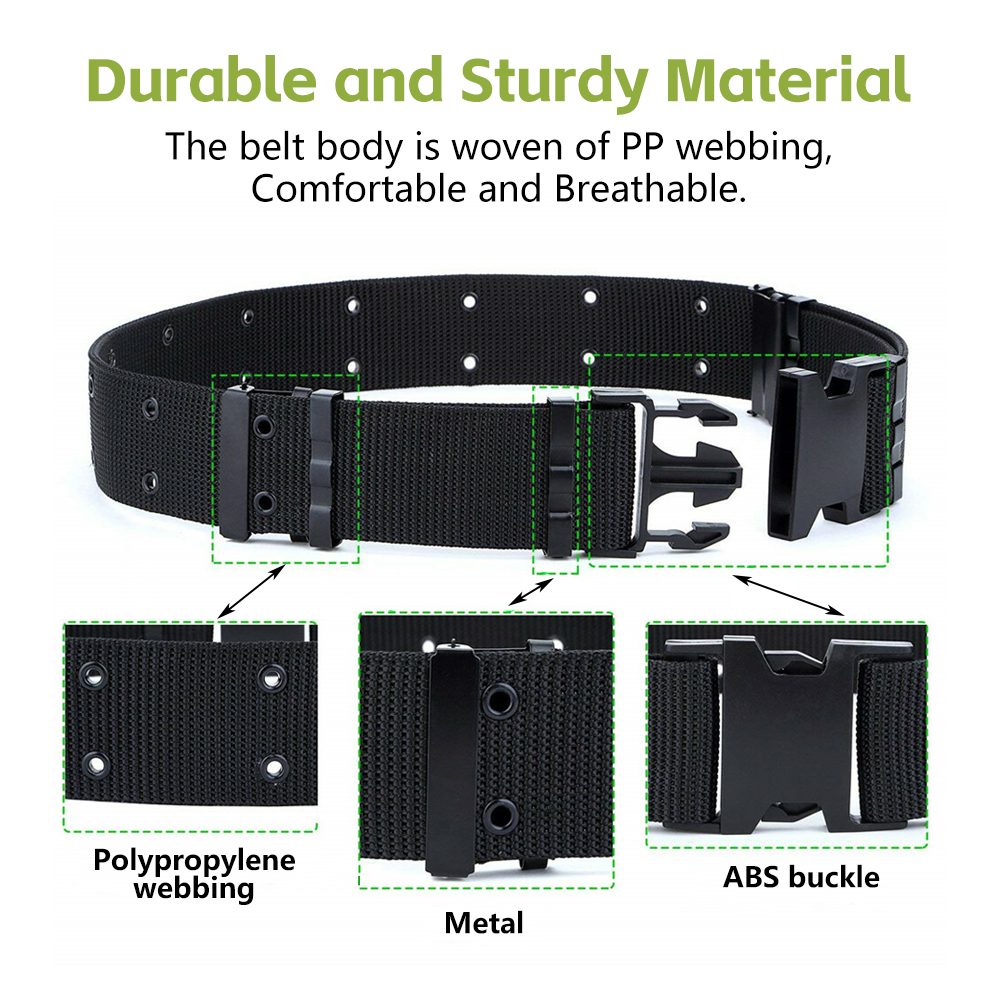 Black Men Formal Security Utility Belt Clip Canvas Polyester Oxford Fabric Belt Set Duty Belt for Men Black