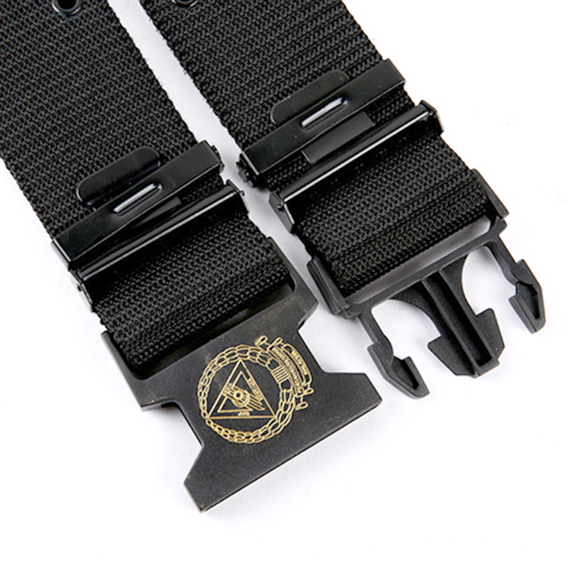 Factory 5.7cm Width Breathable Black Tactical Belt 125cm Length with Iron POM Buckle PP Webbing Tactics Patrol Belt for Malaysia