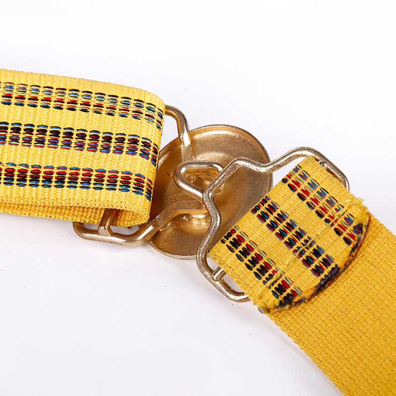 Factory Adjustable Yellow Canvas Tactical Belt with Custom Logo Alloy Buckle Embroidery for Kazakhstan Russia Honor Guard Belt