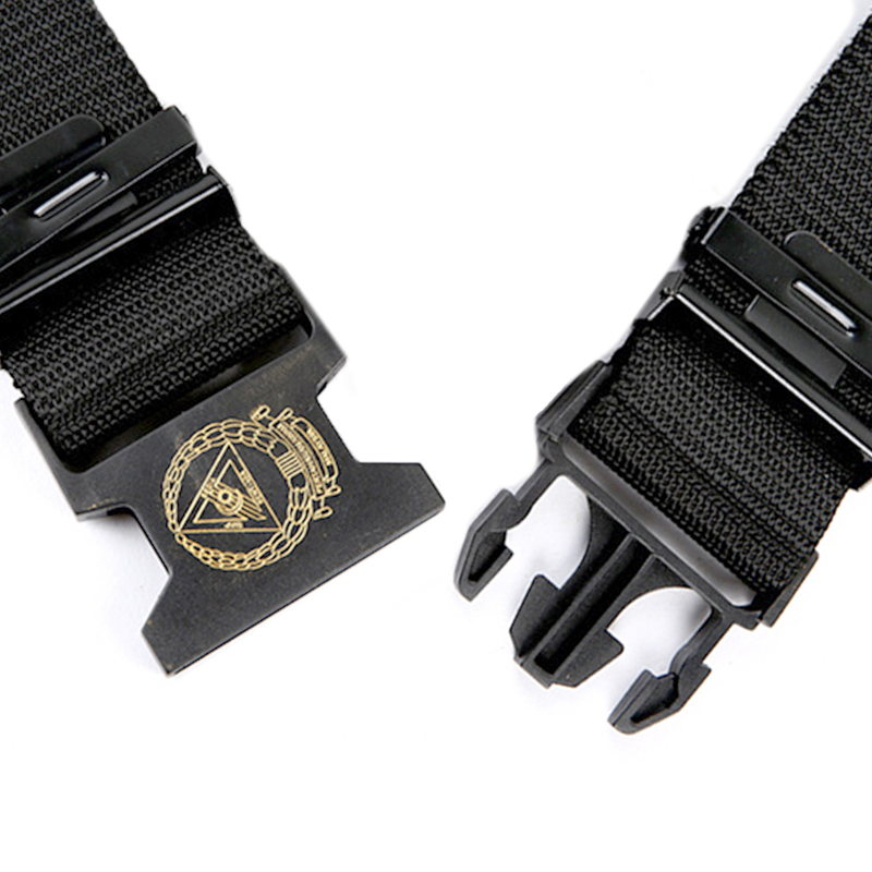 Factory 5.7cm Width Breathable Black Tactical Belt 125cm Length with Iron POM Buckle PP Webbing Tactics Patrol Belt for Malaysia