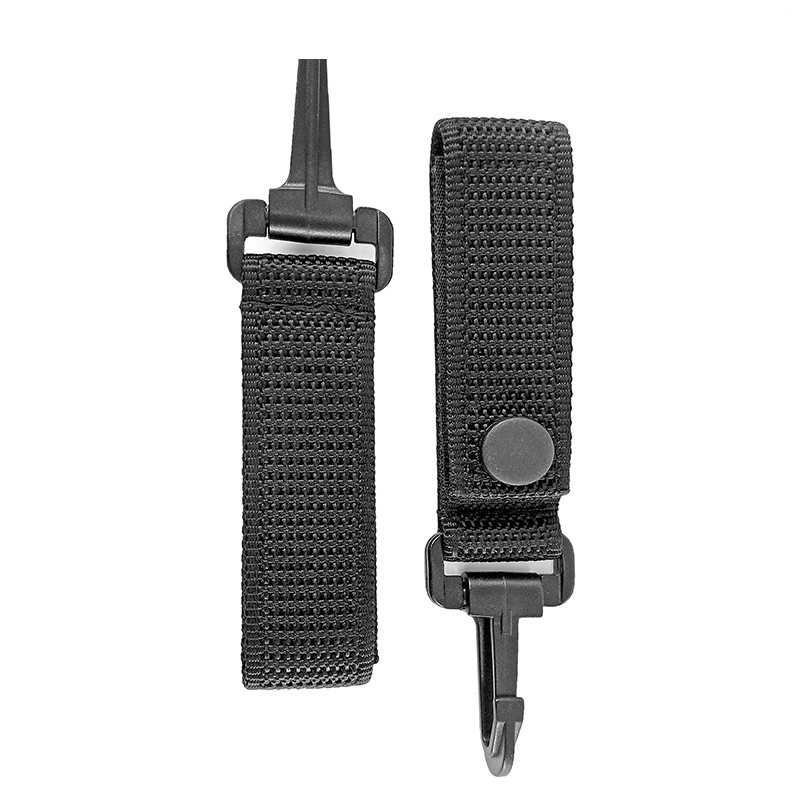 Tactical Keychain Belt Keeper Holder Comfortable Black Iron Snap Accessory PP Material Stylish Holster Design