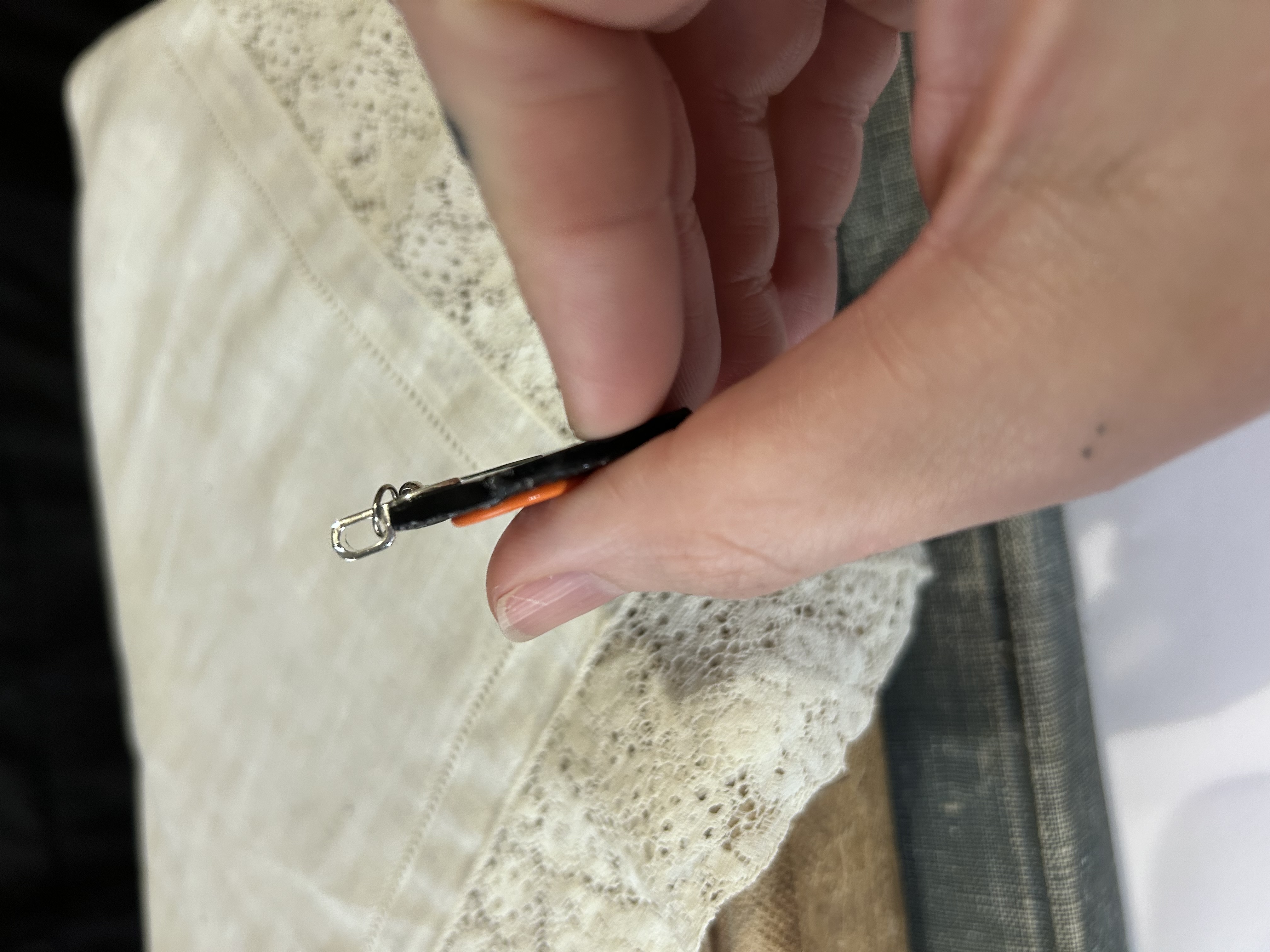 Black Coffin Pentacle Earrings- Orange