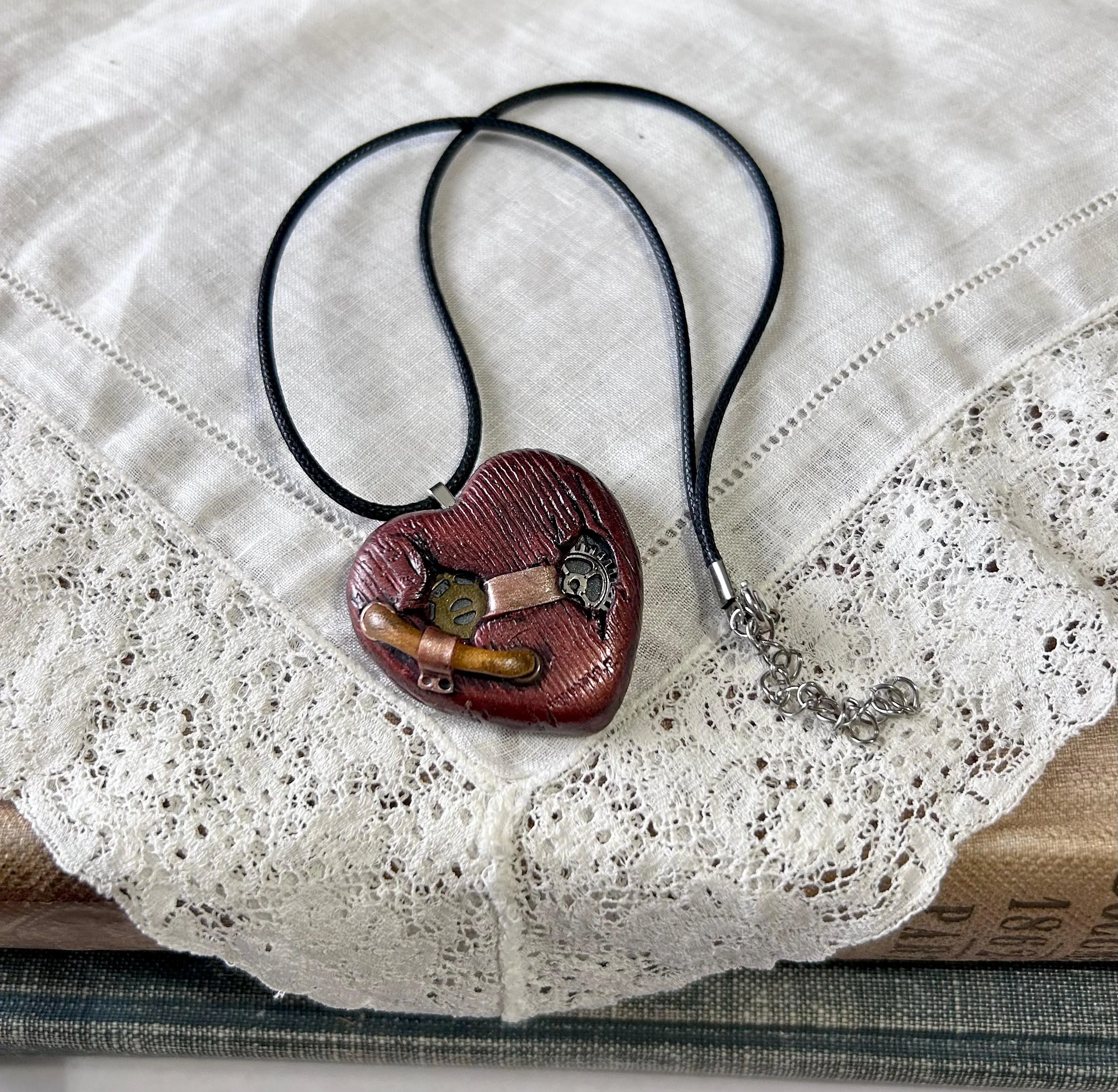 Steampunk Heart Pendant Necklace