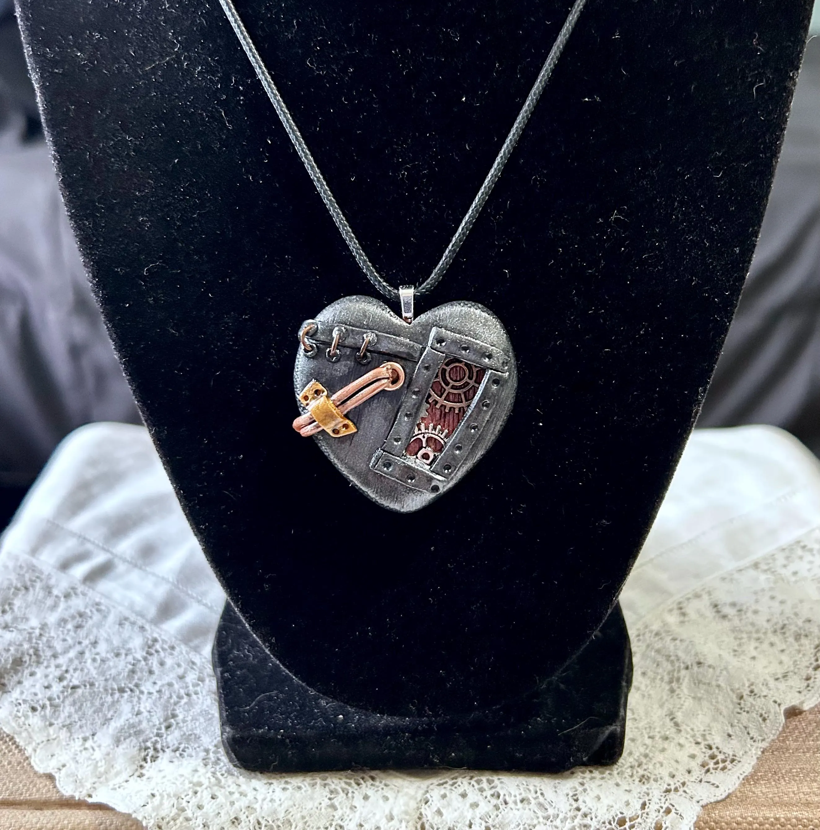 Steampunk Heart Pendant Necklace