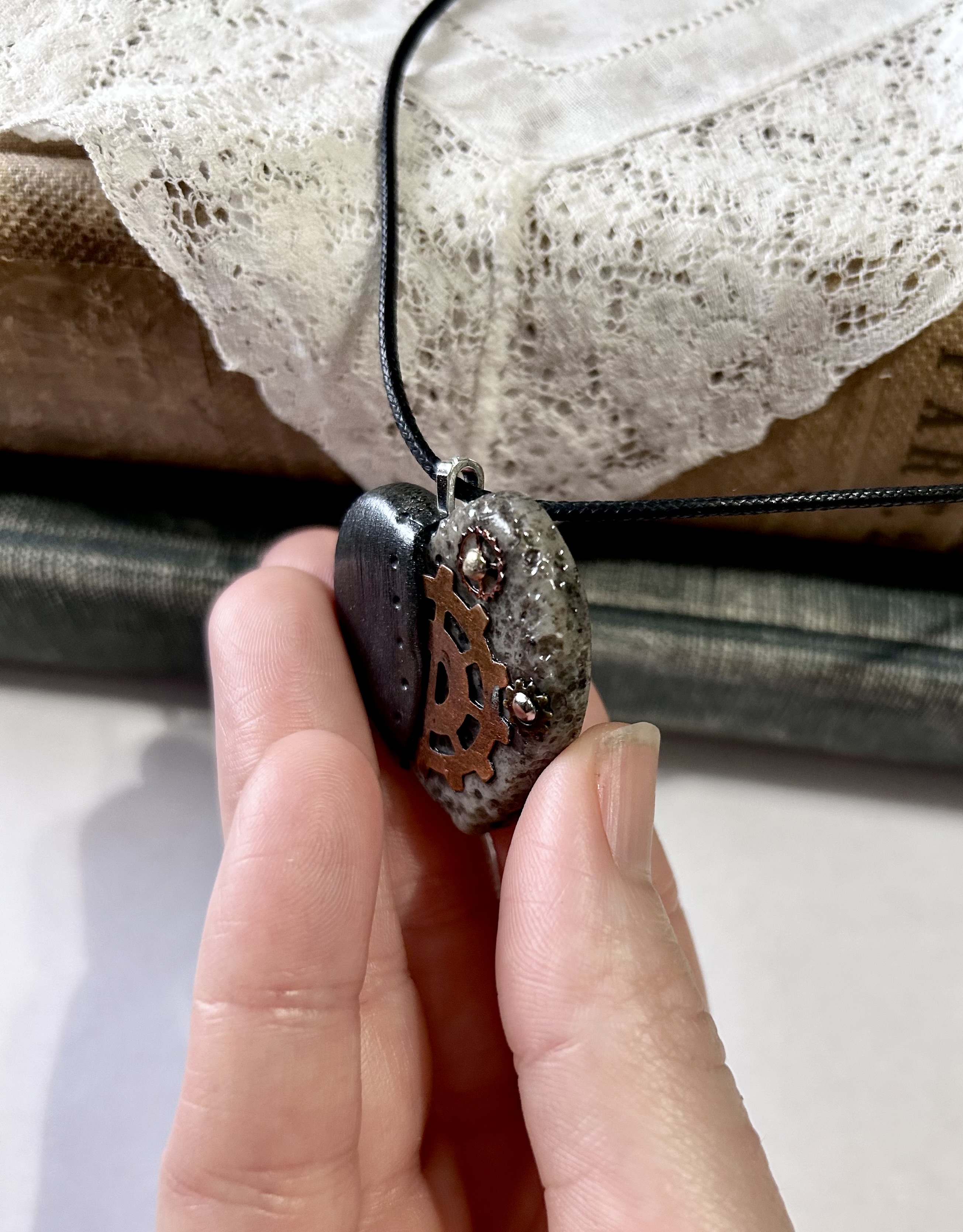 Steampunk Heart Pendant Necklace