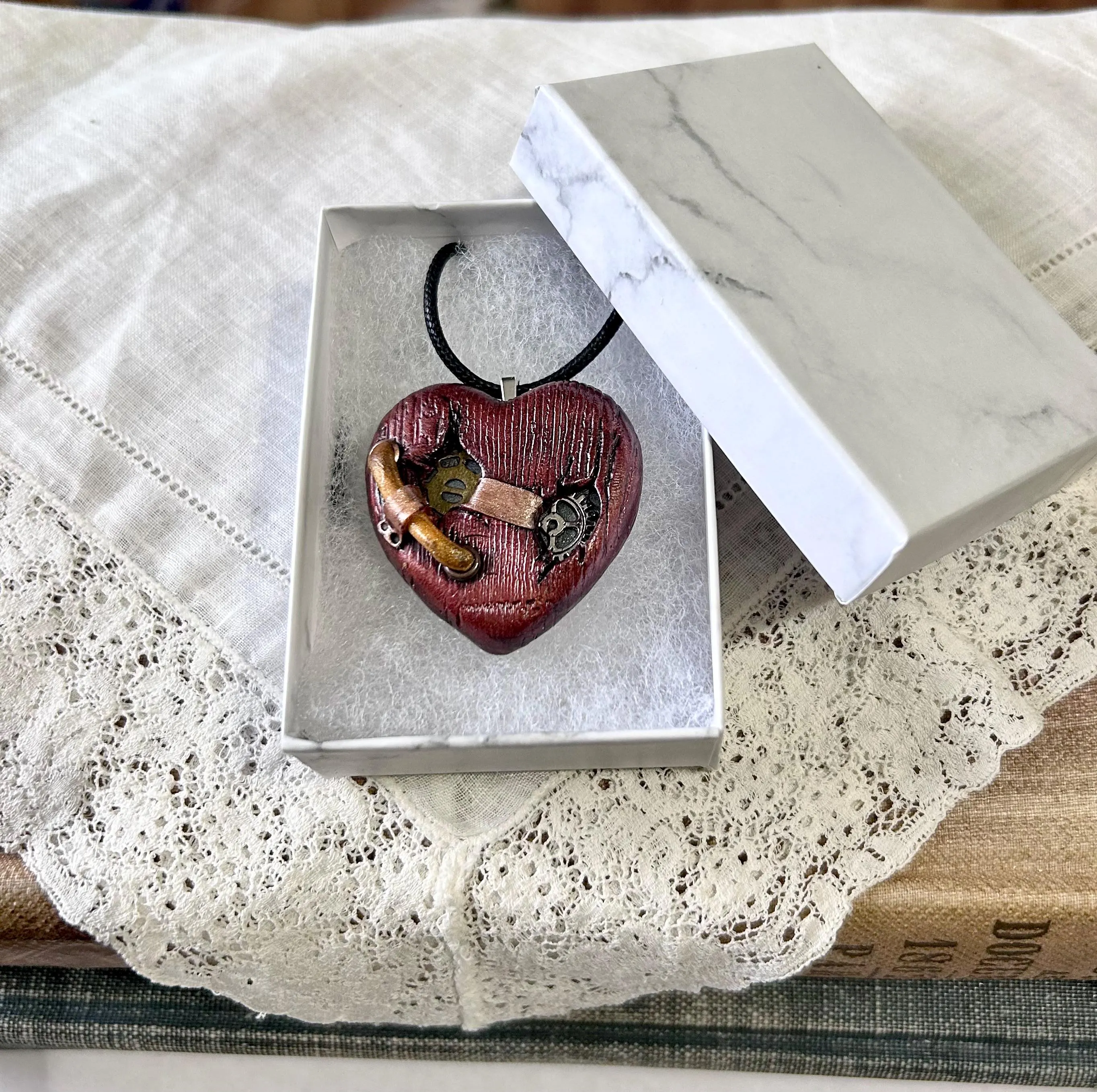 Steampunk Heart Pendant Necklace