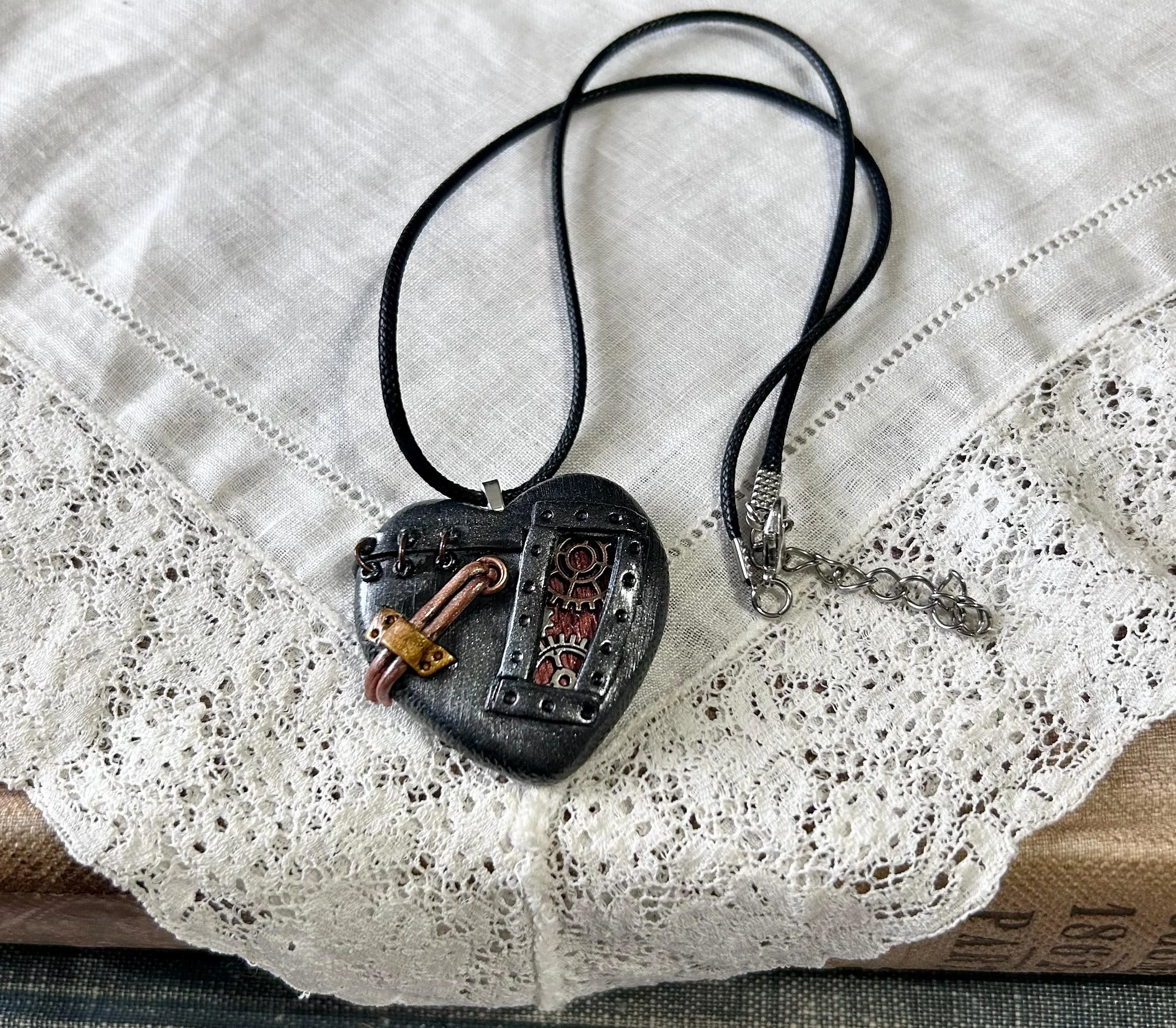 Steampunk Heart Pendant Necklace