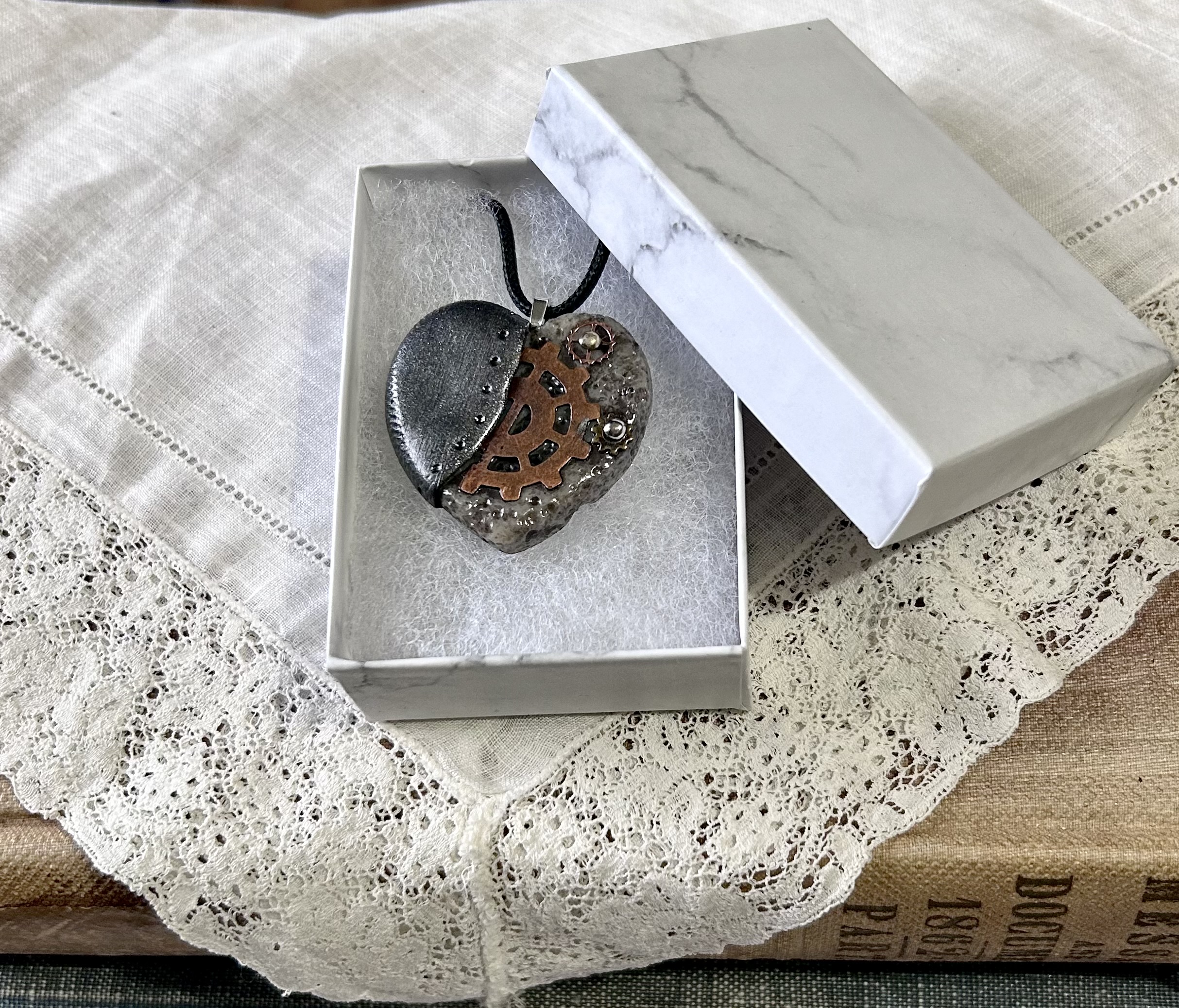 Steampunk Heart Pendant Necklace