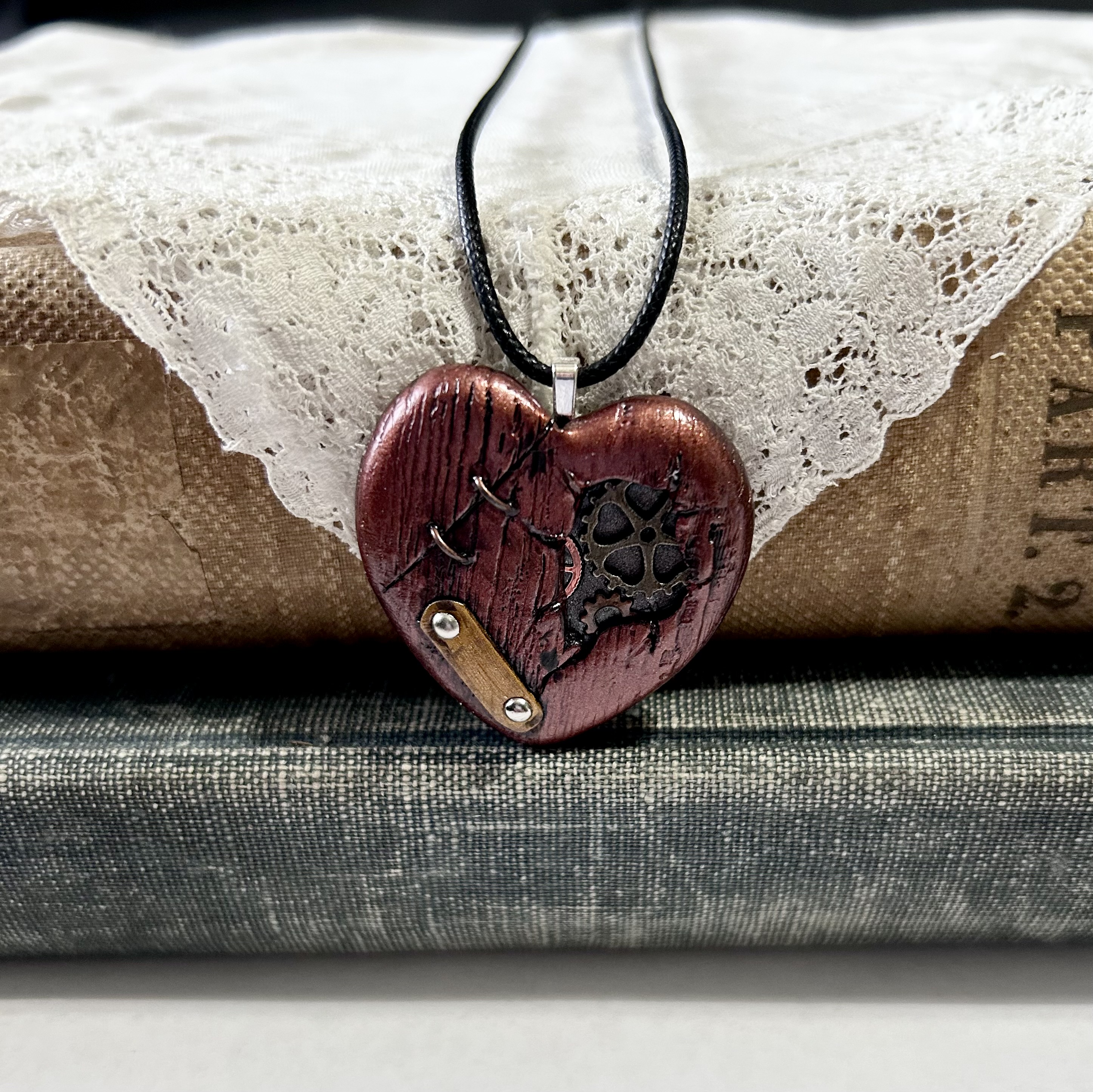 Steampunk Heart Pendant Necklace