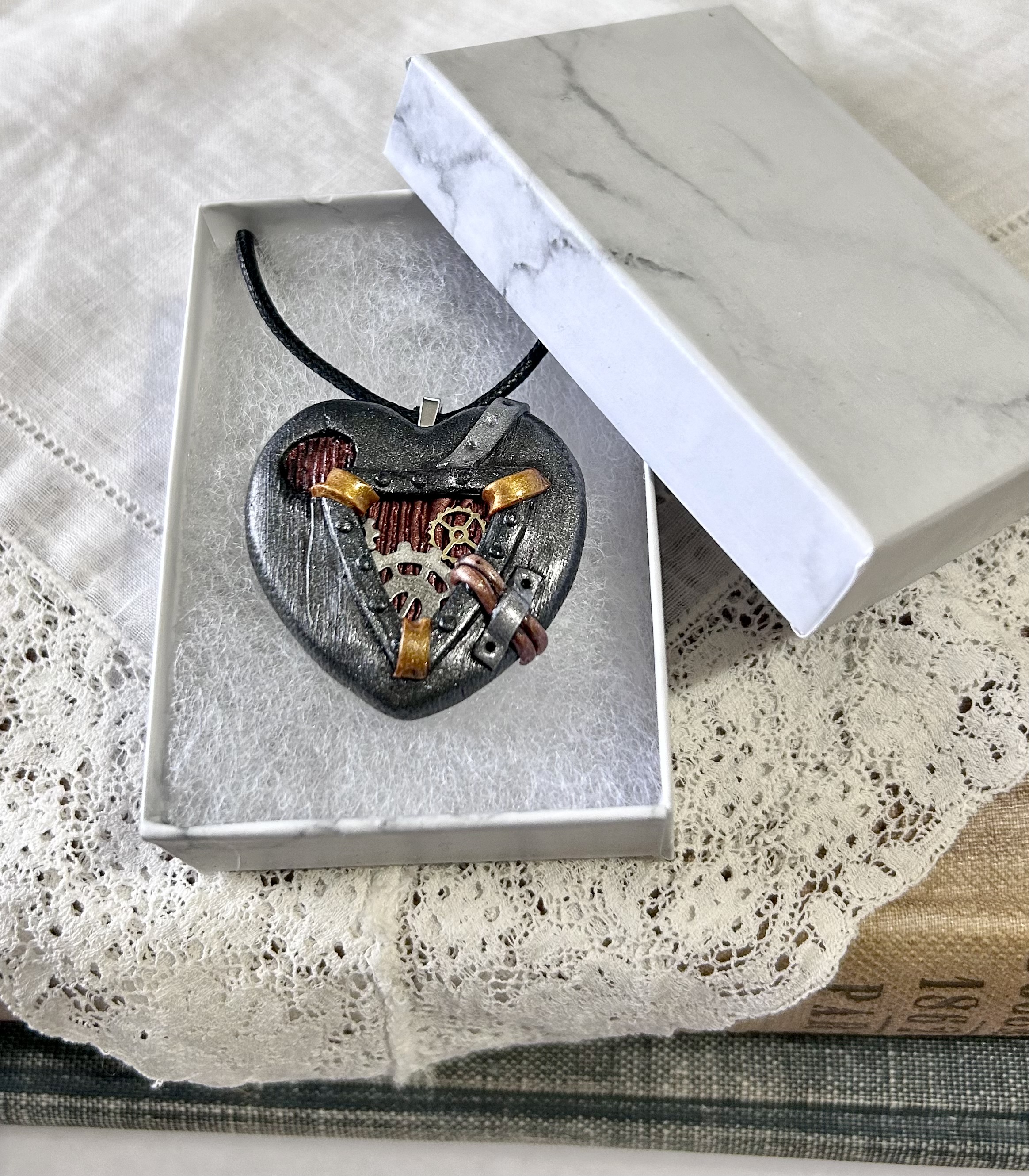 Steampunk Heart Pendant Necklace