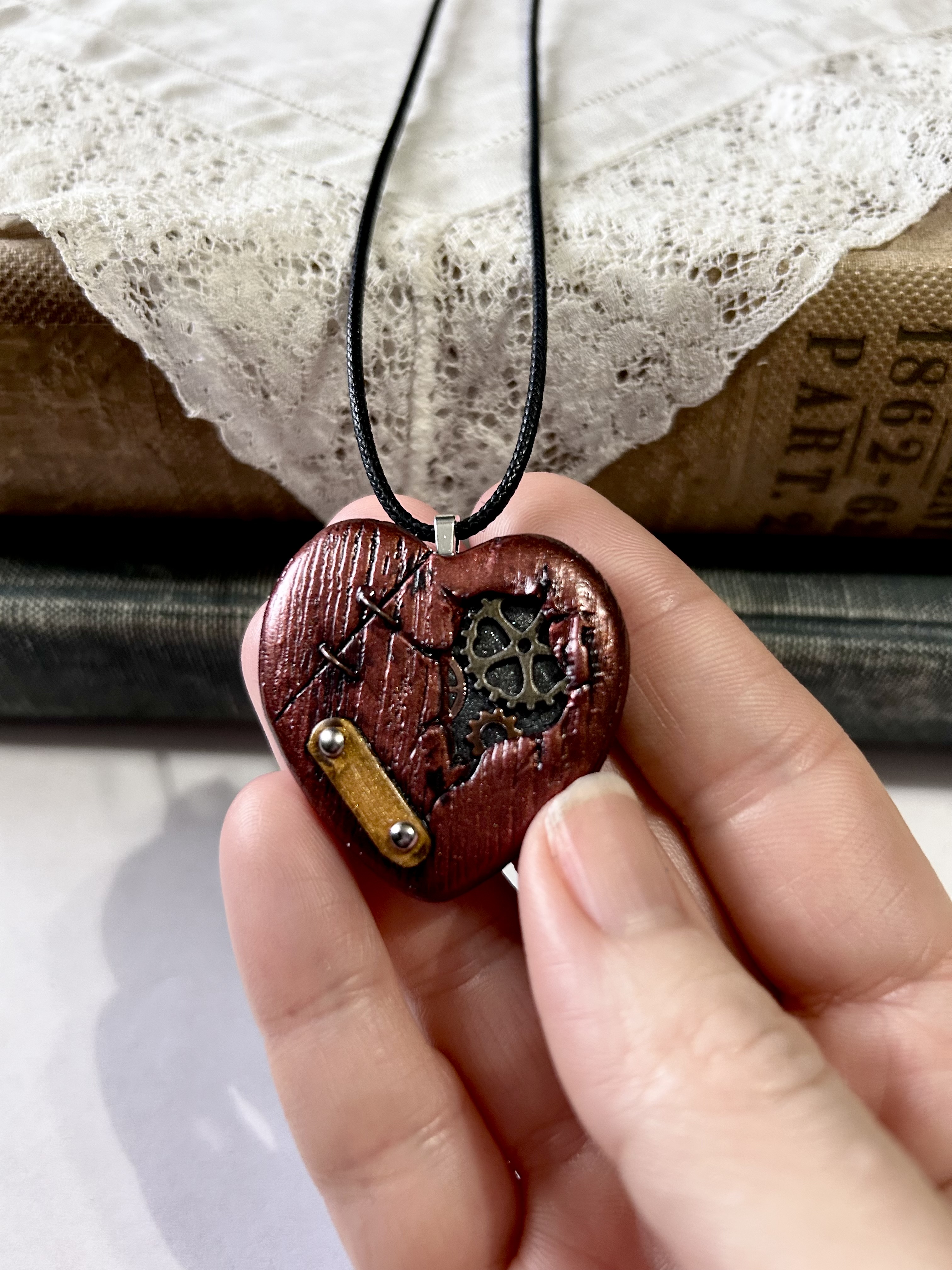 Steampunk Heart Pendant Necklace