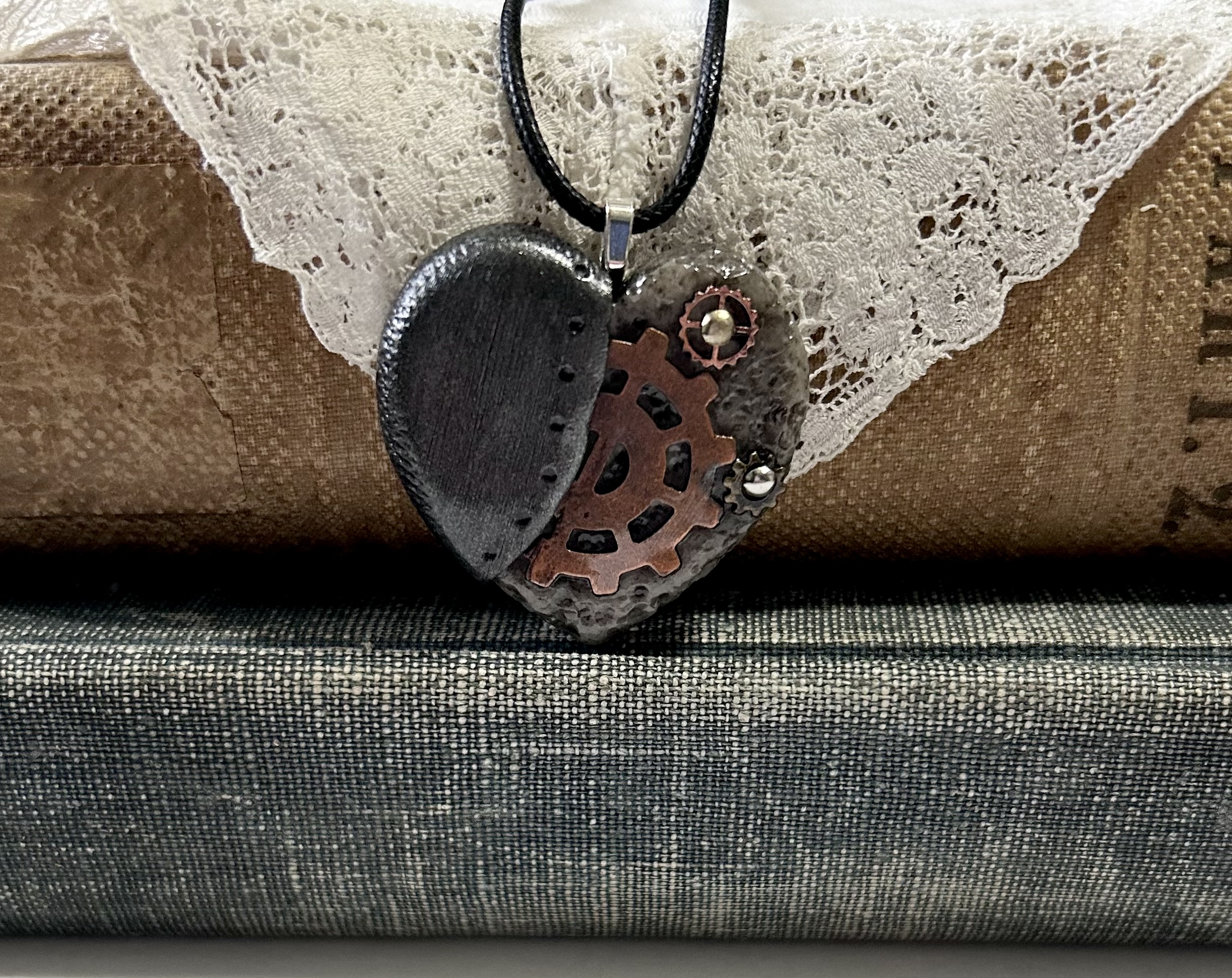 Steampunk Heart Pendant Necklace