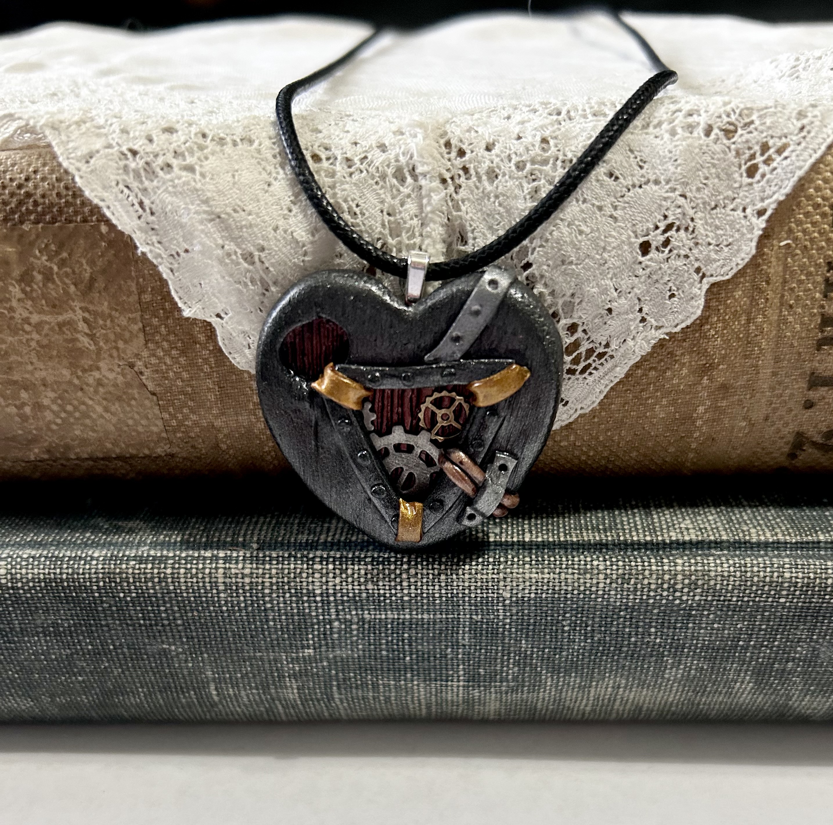 Steampunk Heart Pendant Necklace