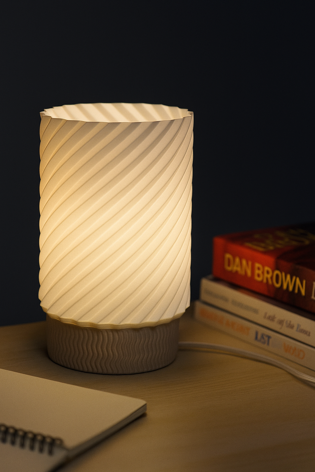 SpiralGlow Lamp – 3D Printed made in Goa