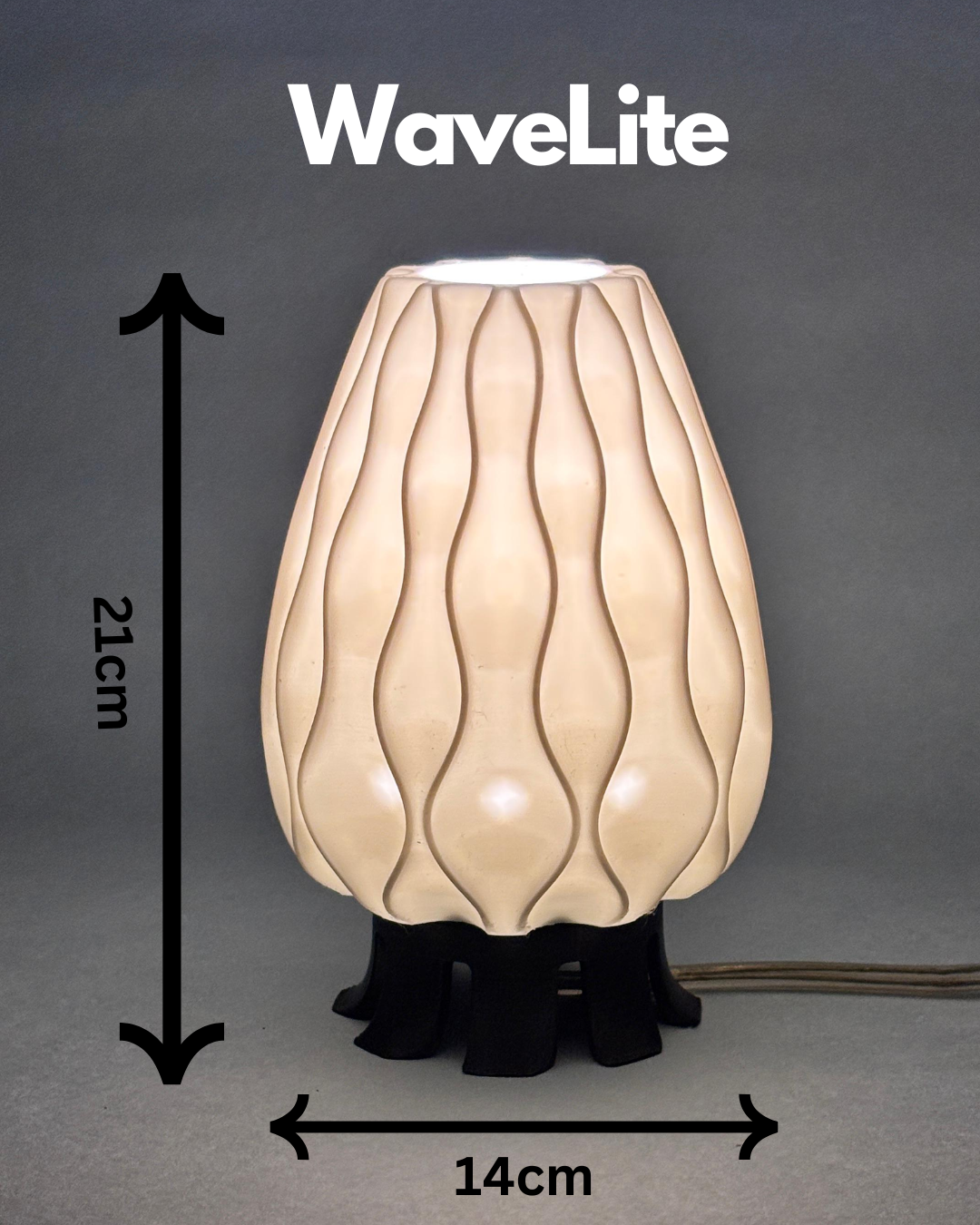 WaveLite – Eco-Friendly 3D Printed Lamp