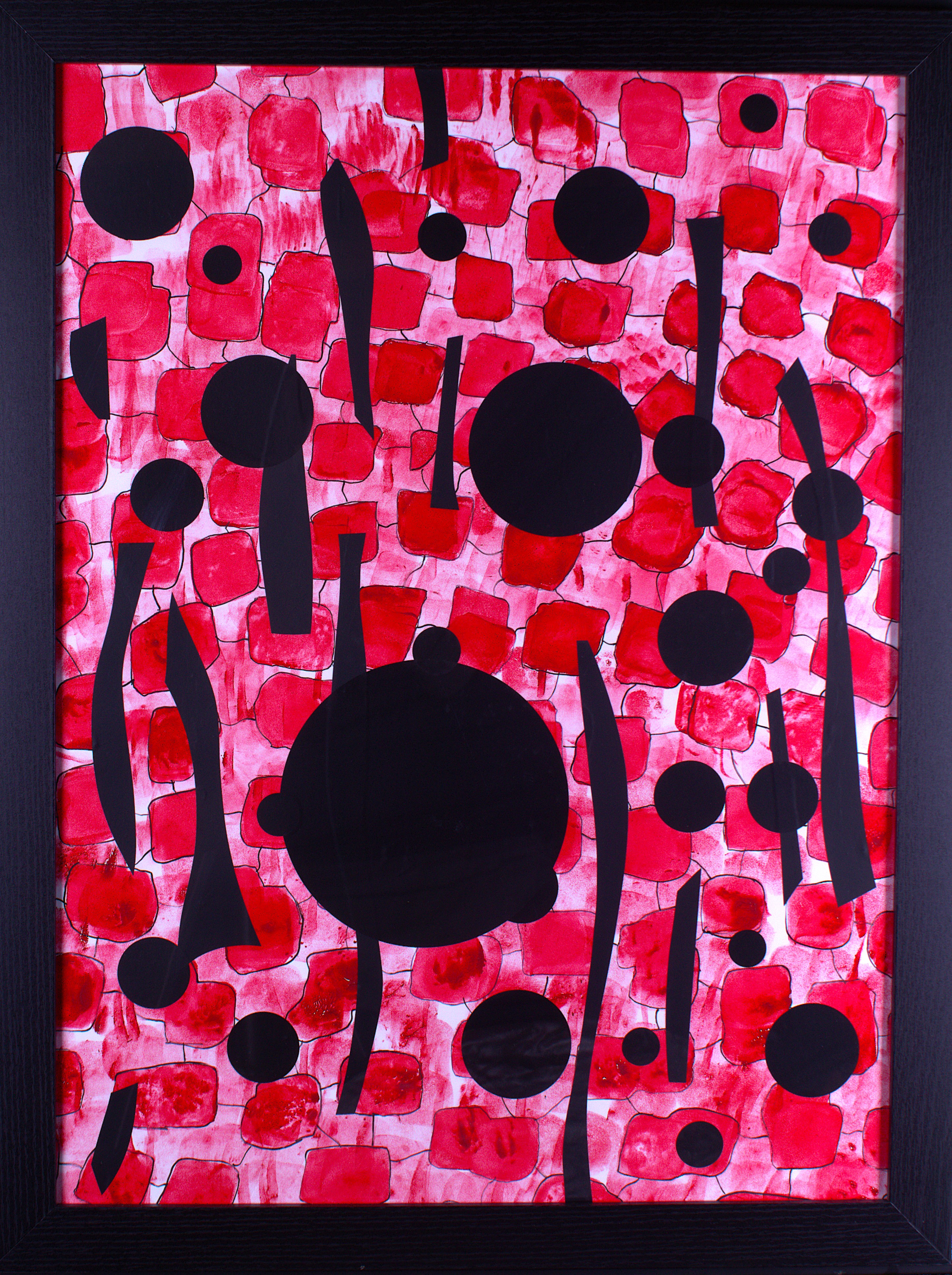 Abstract Red and Black Wall Art
