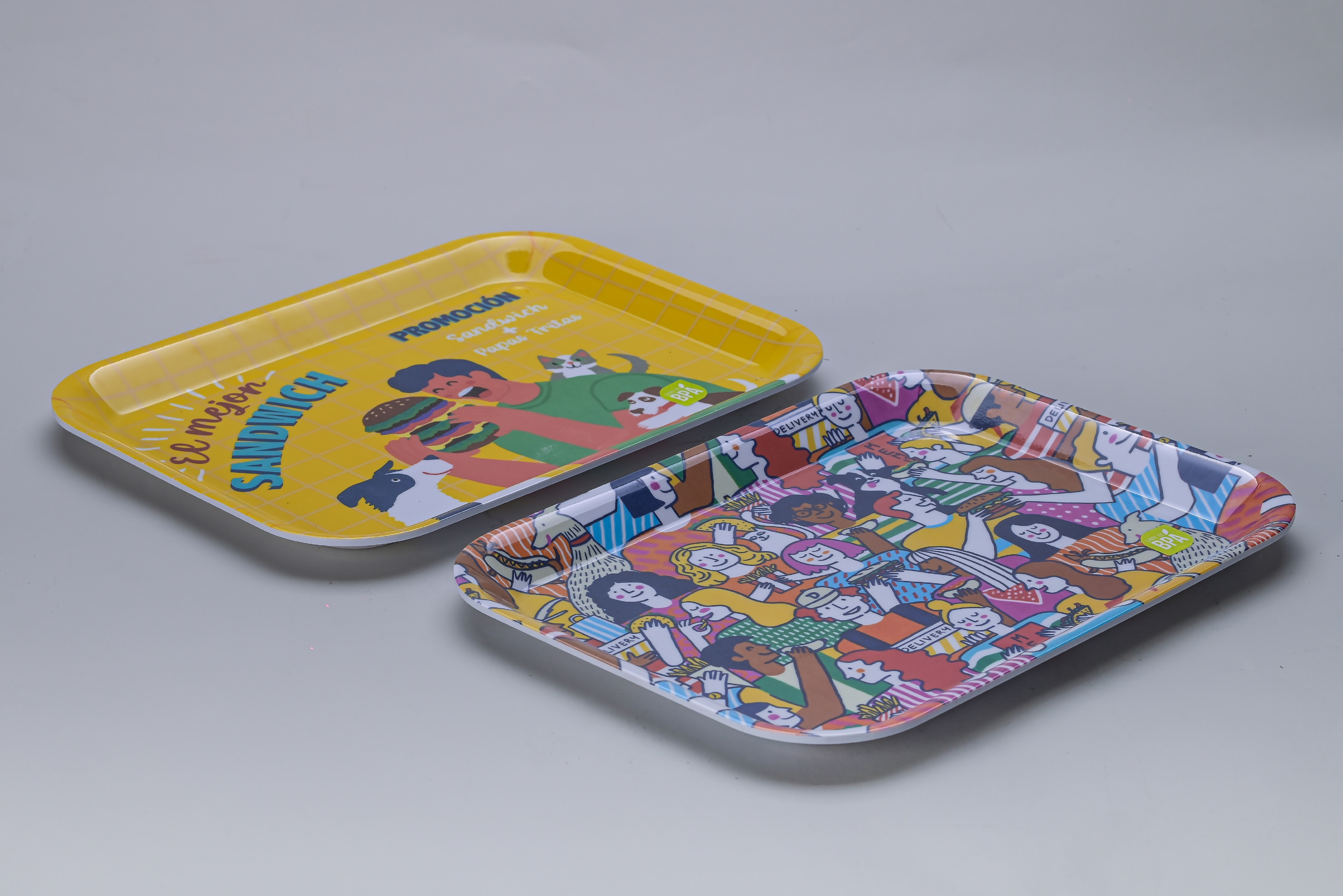 Bandeja rectangular de sandwich