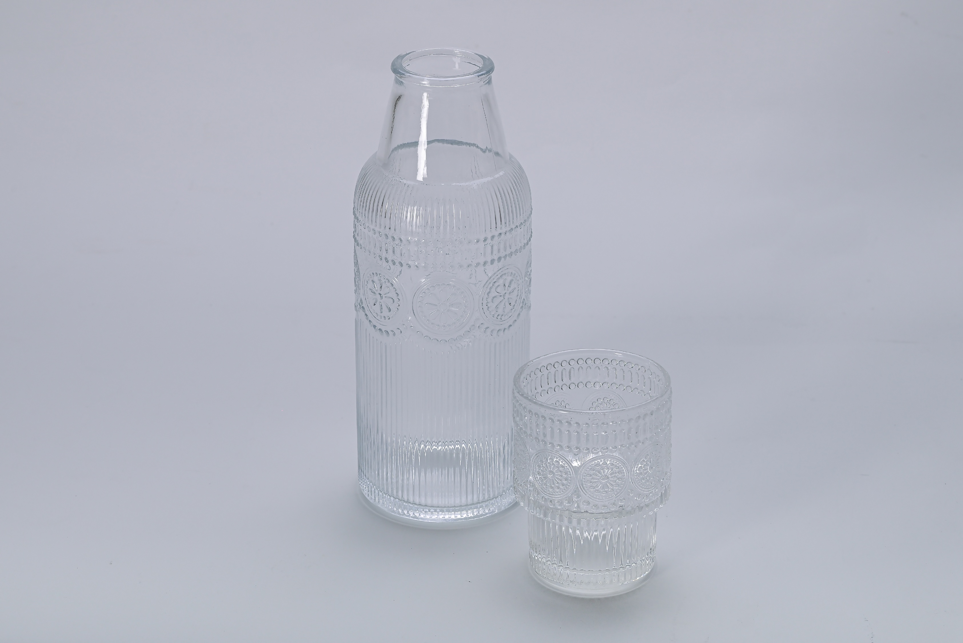 Set de jarra y vaso de vidrio