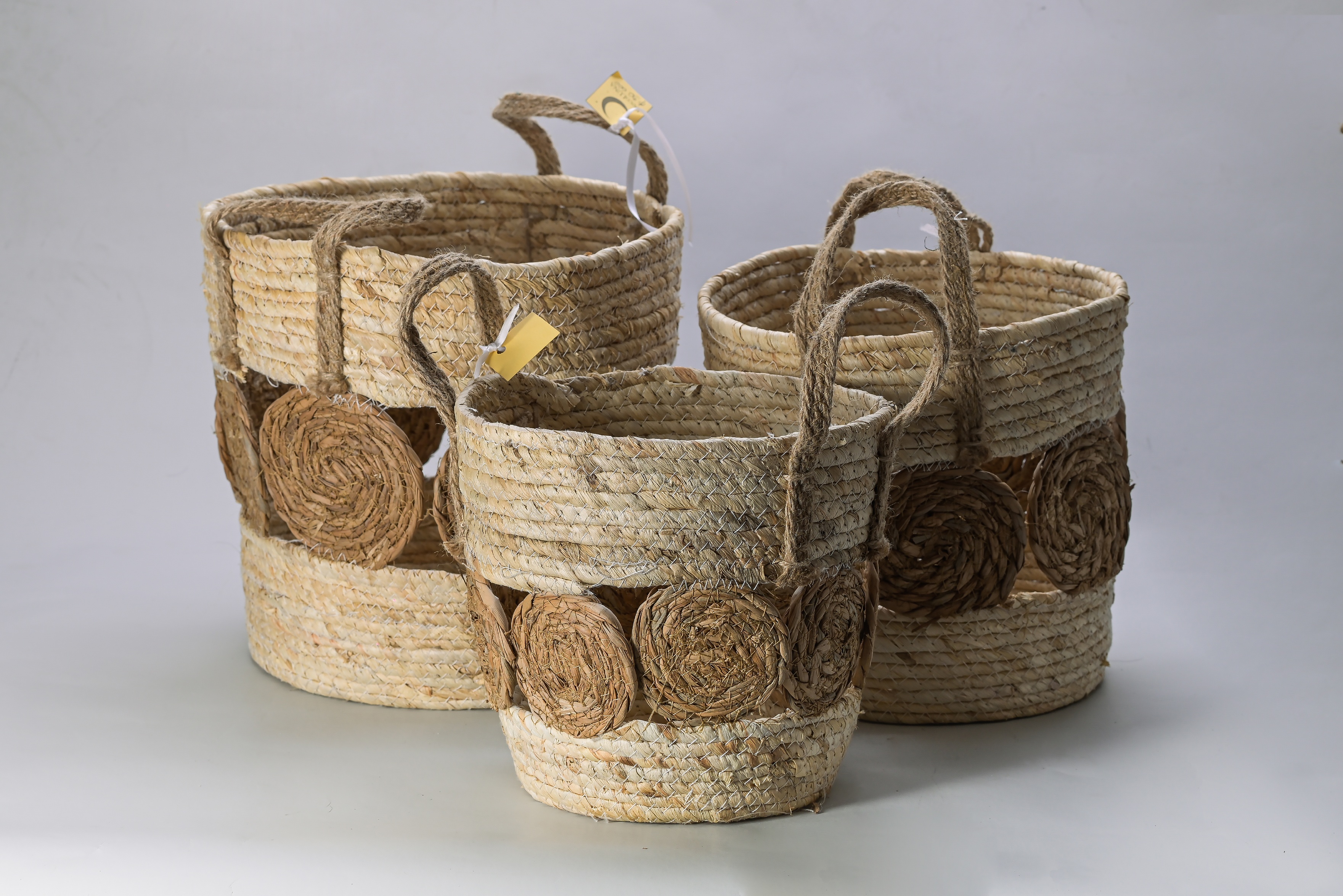 Set de Canastos de Yute x tres