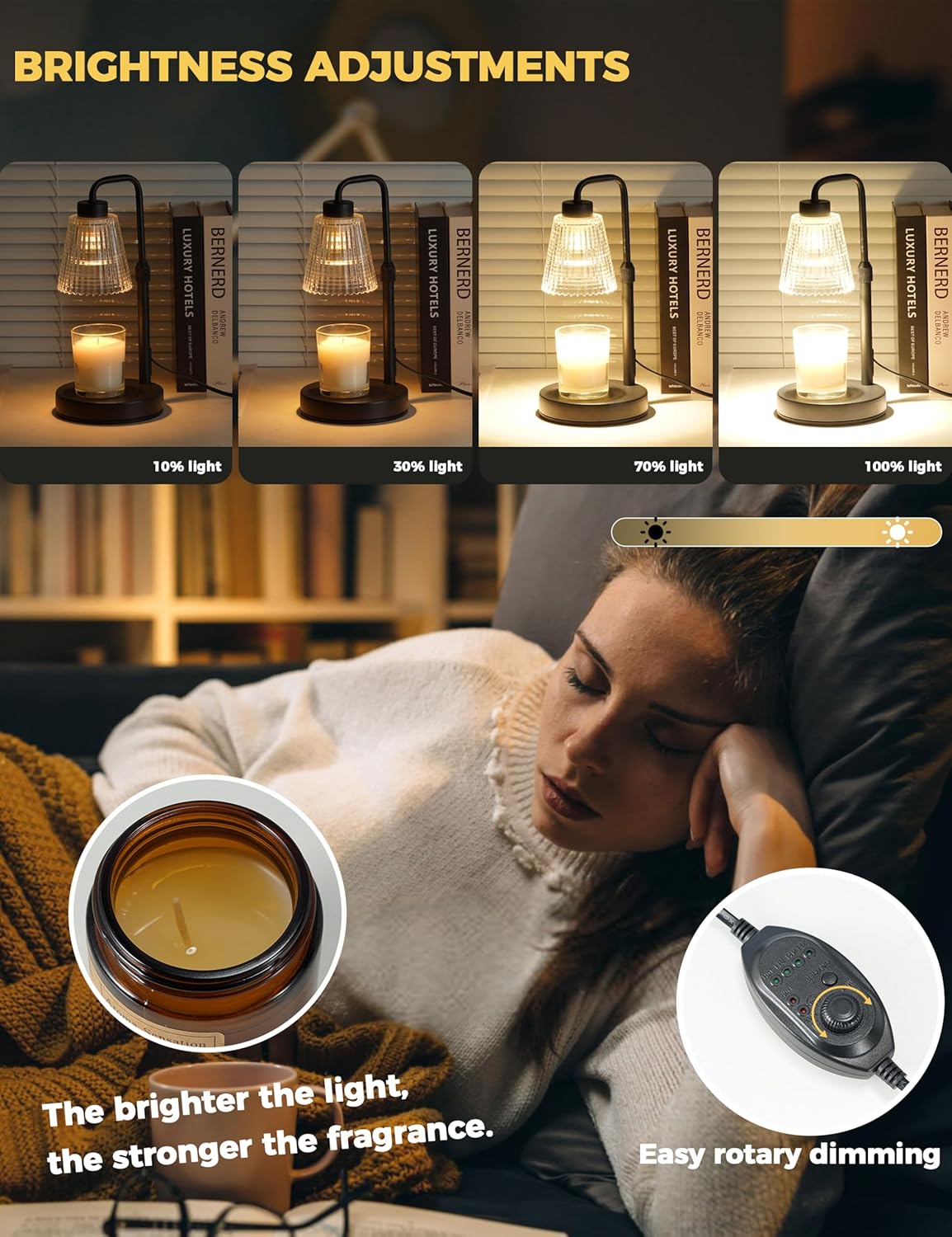 Candle Warmer Lamp with Timer Dimmable