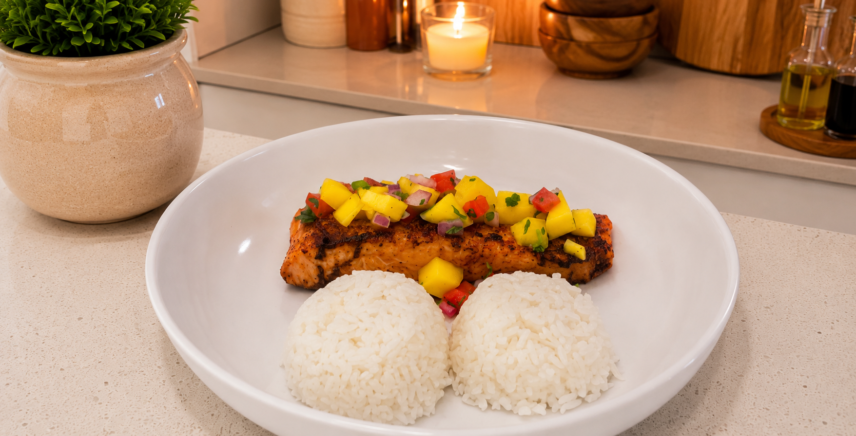 Salmon with Mango Pico