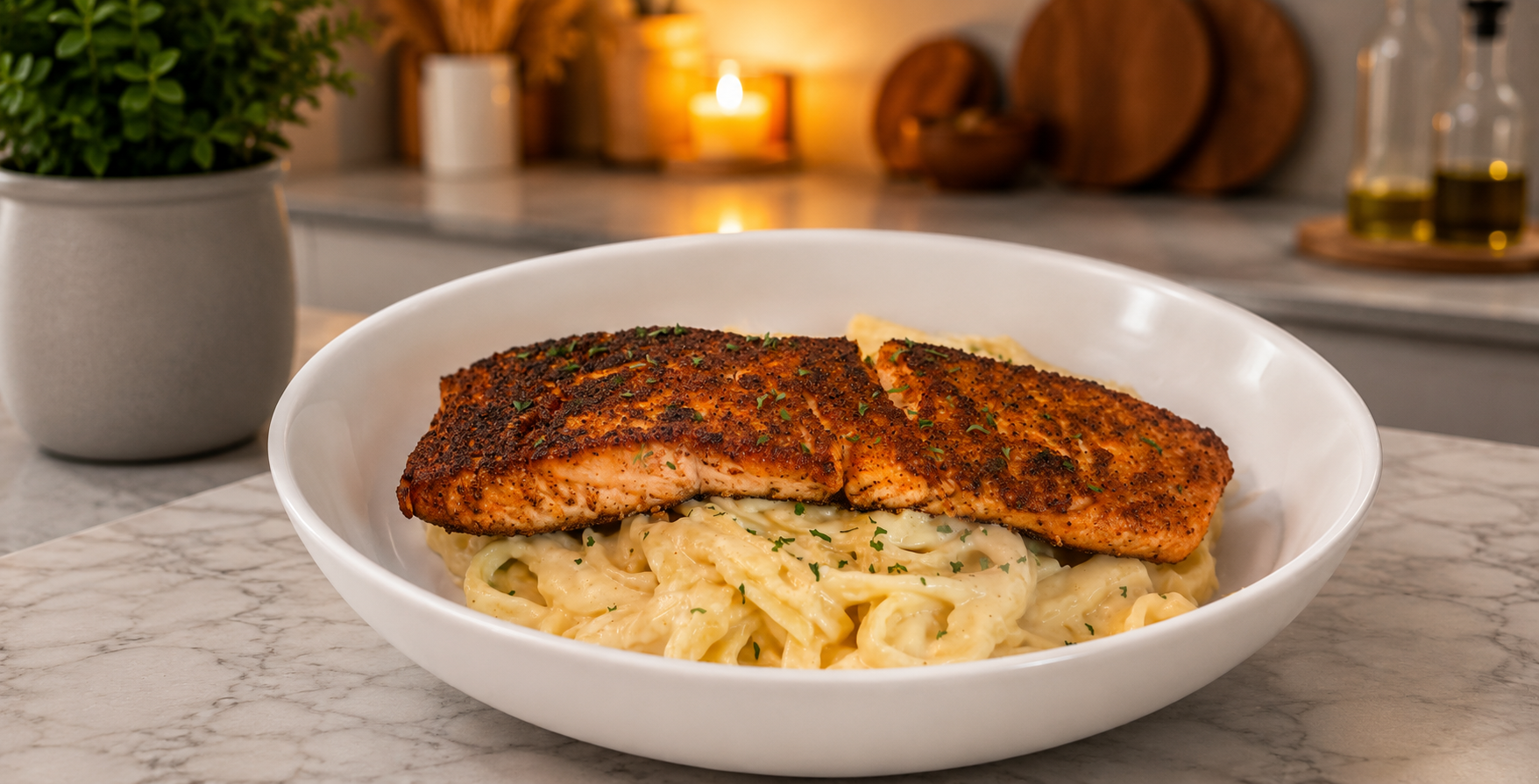 Blackened Salmon Pasta