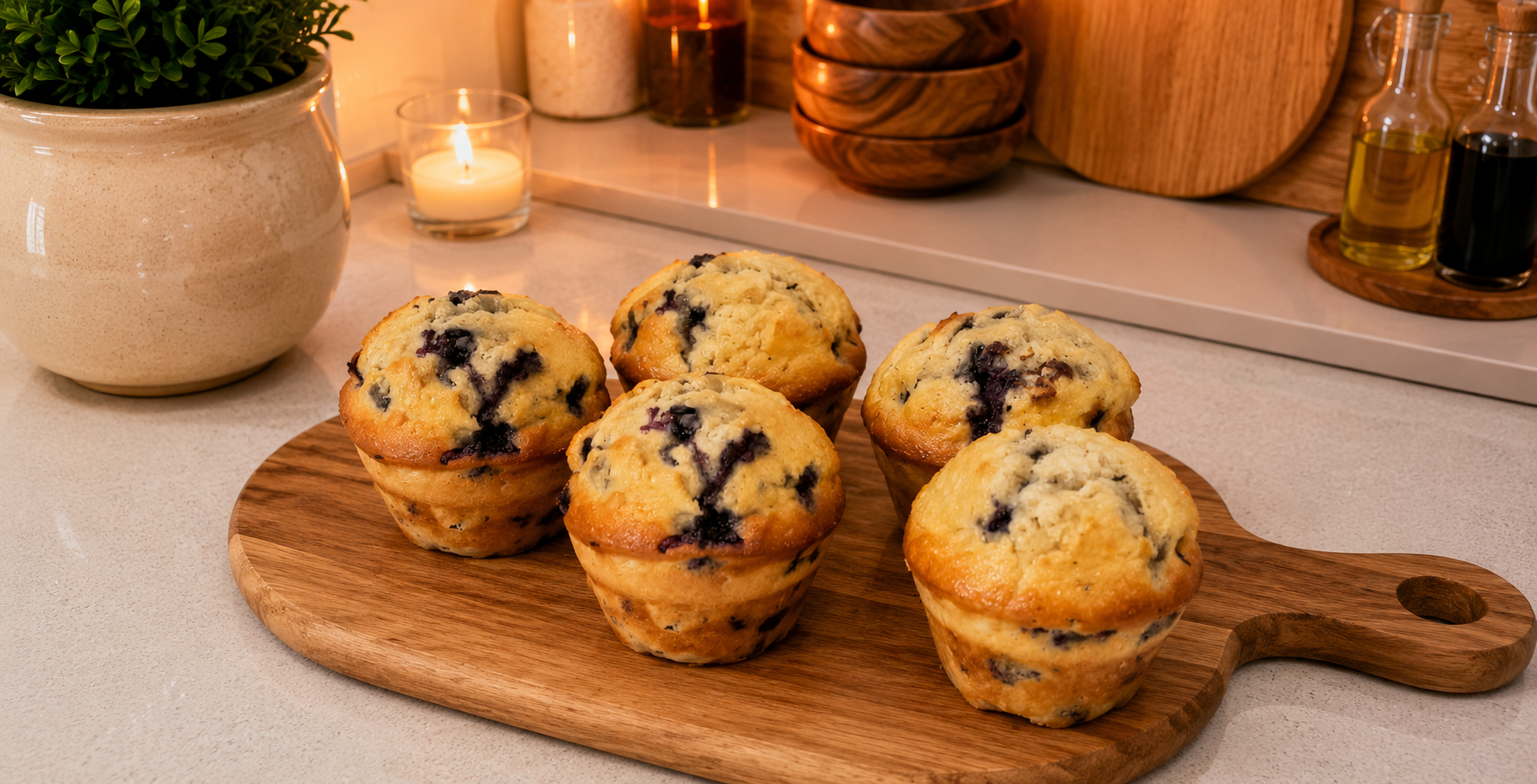 Bakery Style Blueberry Muffins 