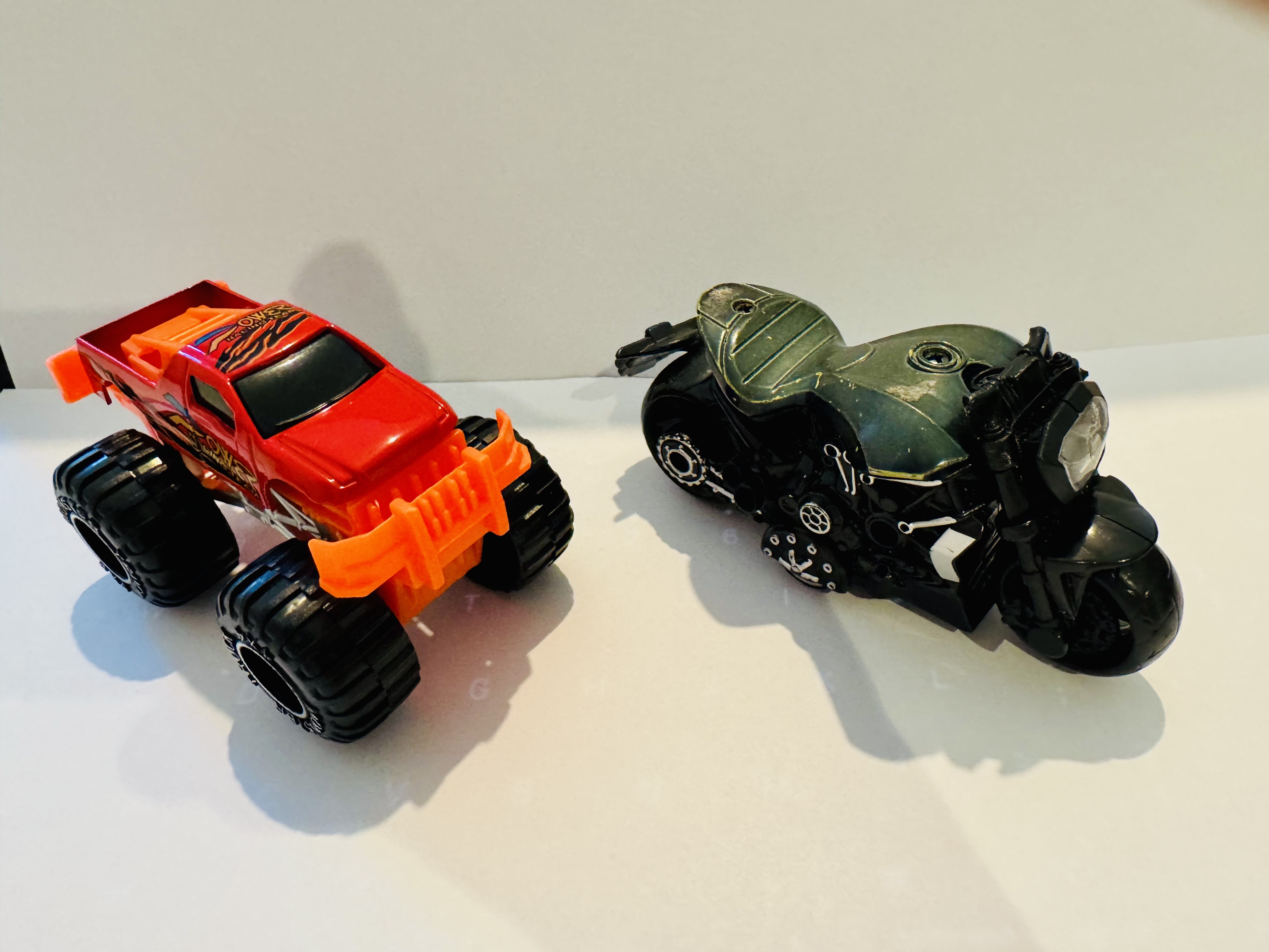 Toy Monster Truck and Motorcycle Set